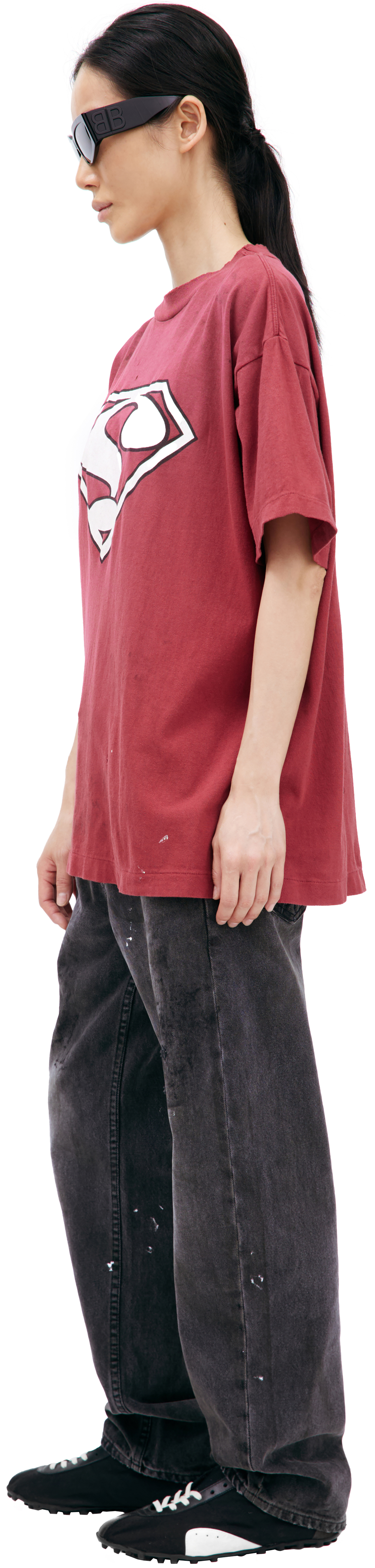 Saint Mxxxxxx Красная футболка с принтом