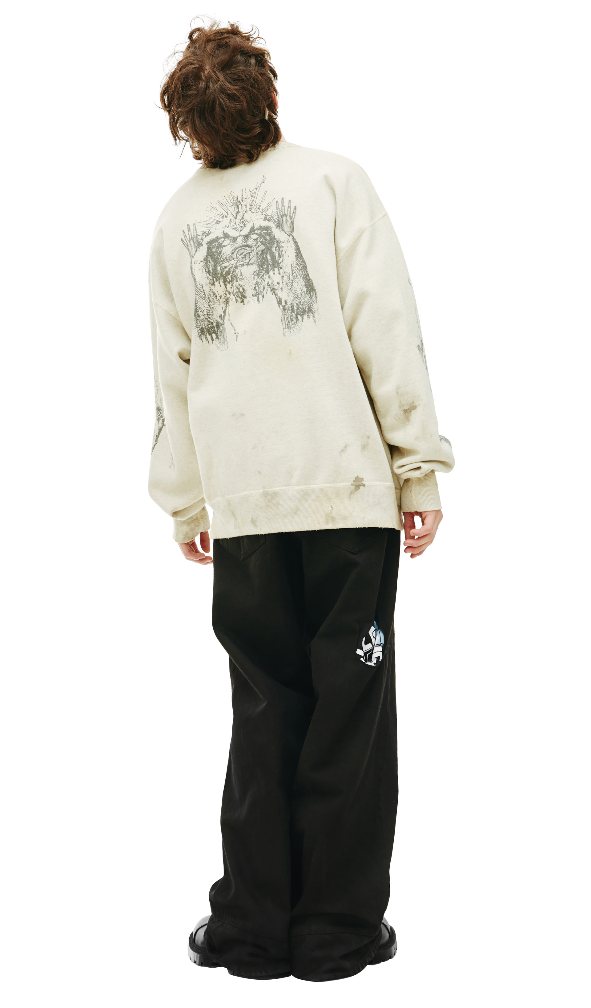 Saint Michael Оверсайз свитшот с принтом