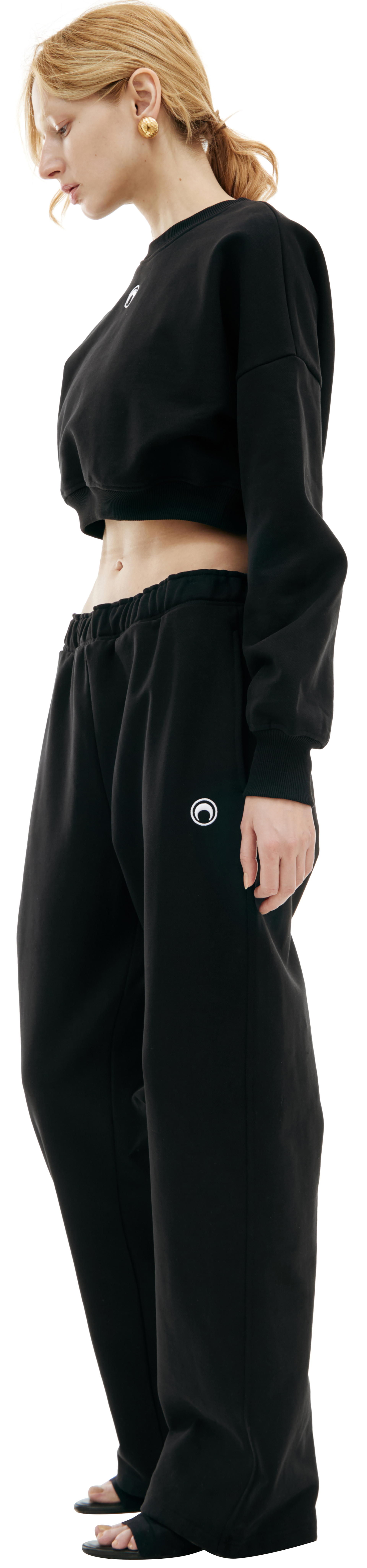 MARINE SERRE Свитшот с вышитым логотипом