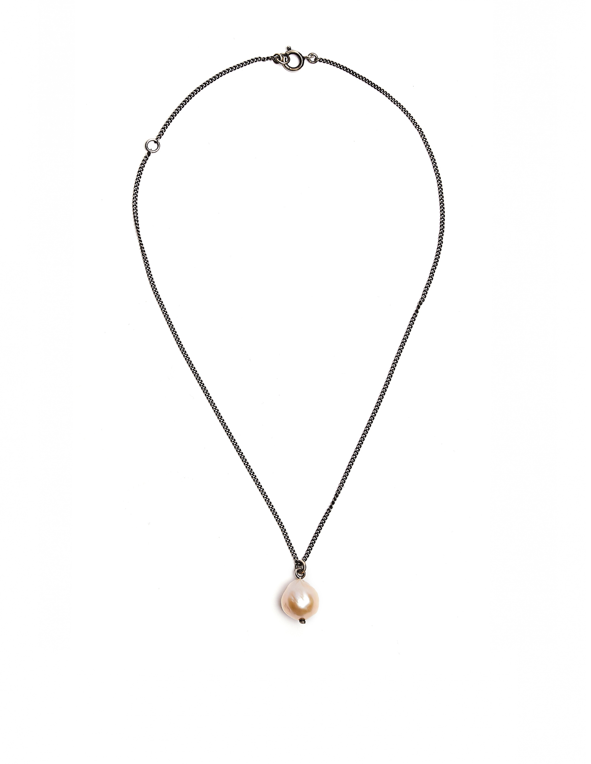 Ann Demeulemeester Серебряная цепочка с жемчужиной