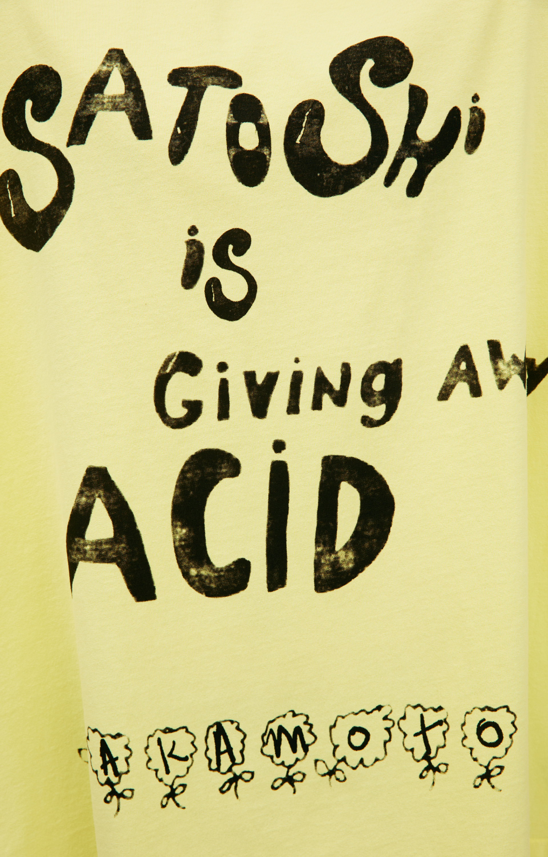 Satoshi Nakamoto Желтый лонгслив с монопринтом