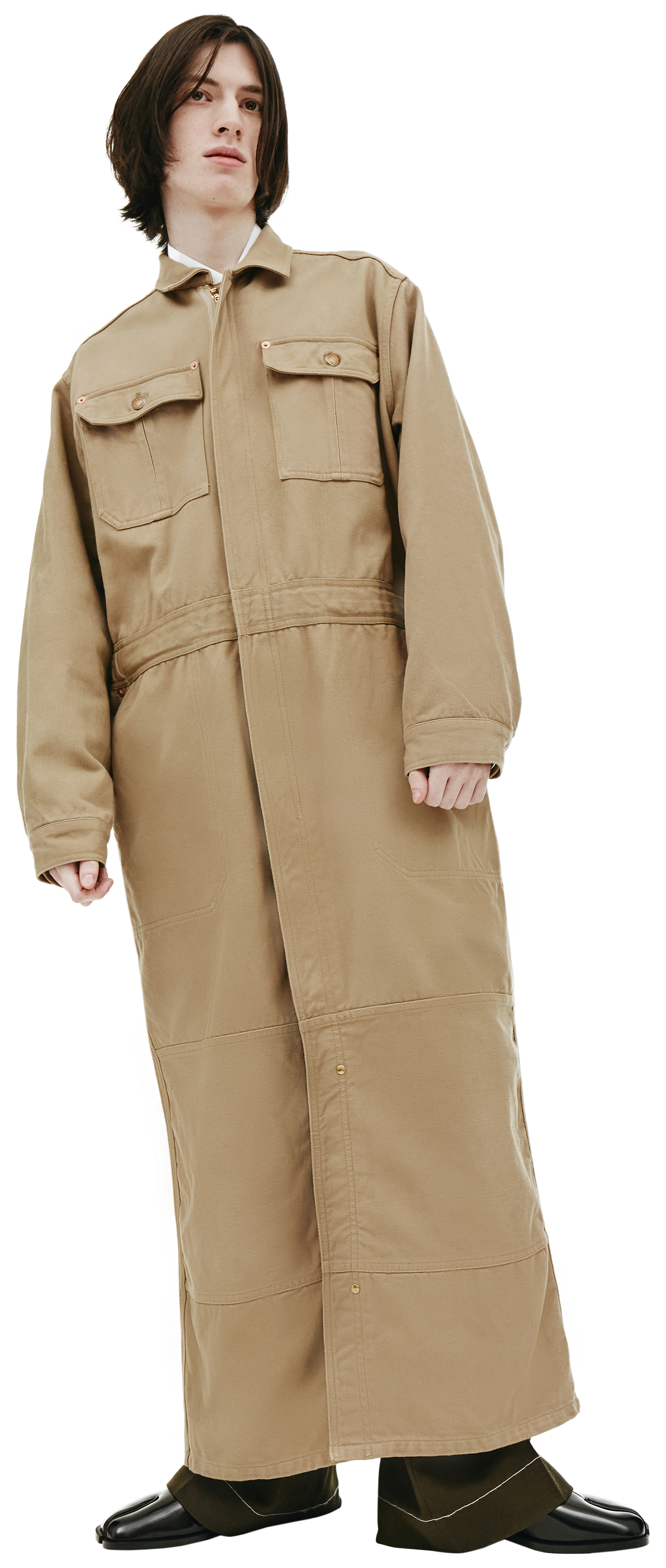 Doublet Песочный плащ из микса хлопка и шелка