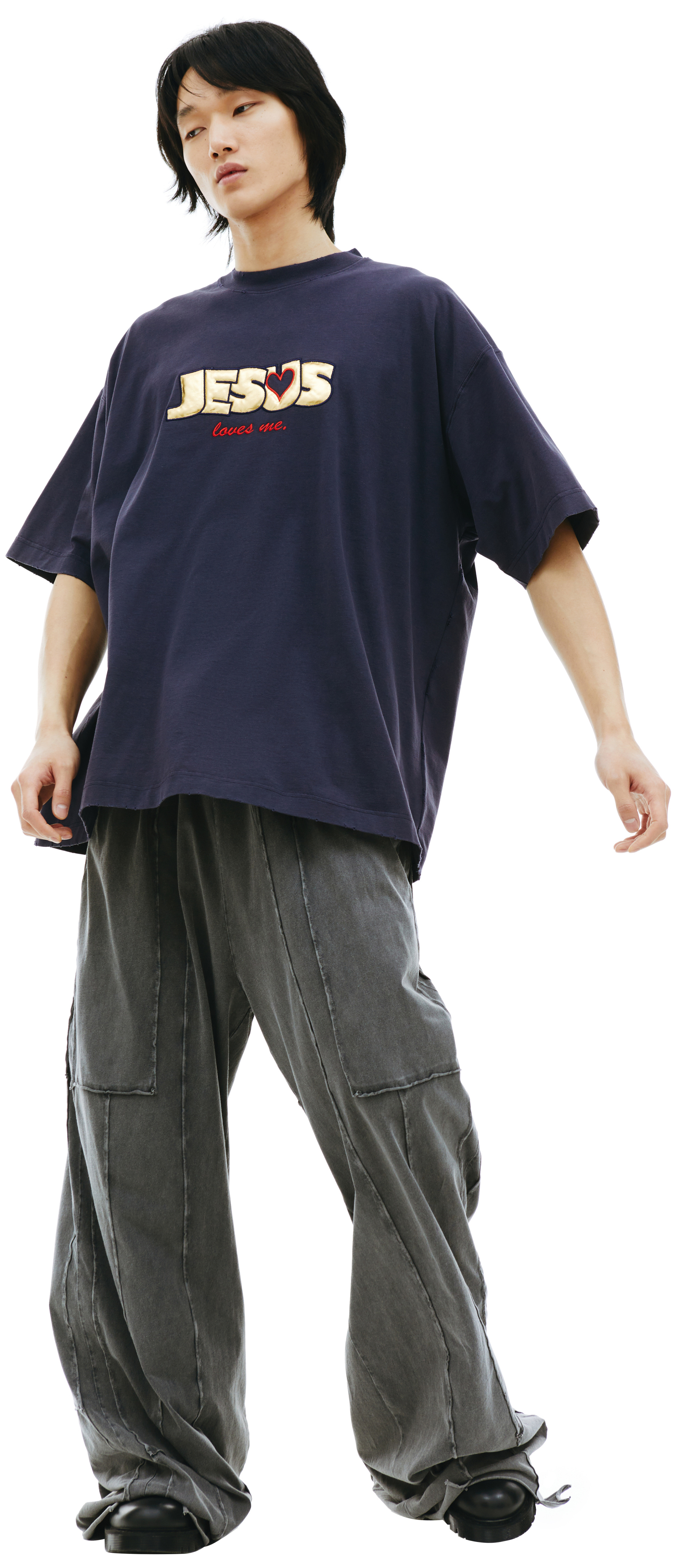 VETEMENTS Оверсайз футболка с патчем Jesus