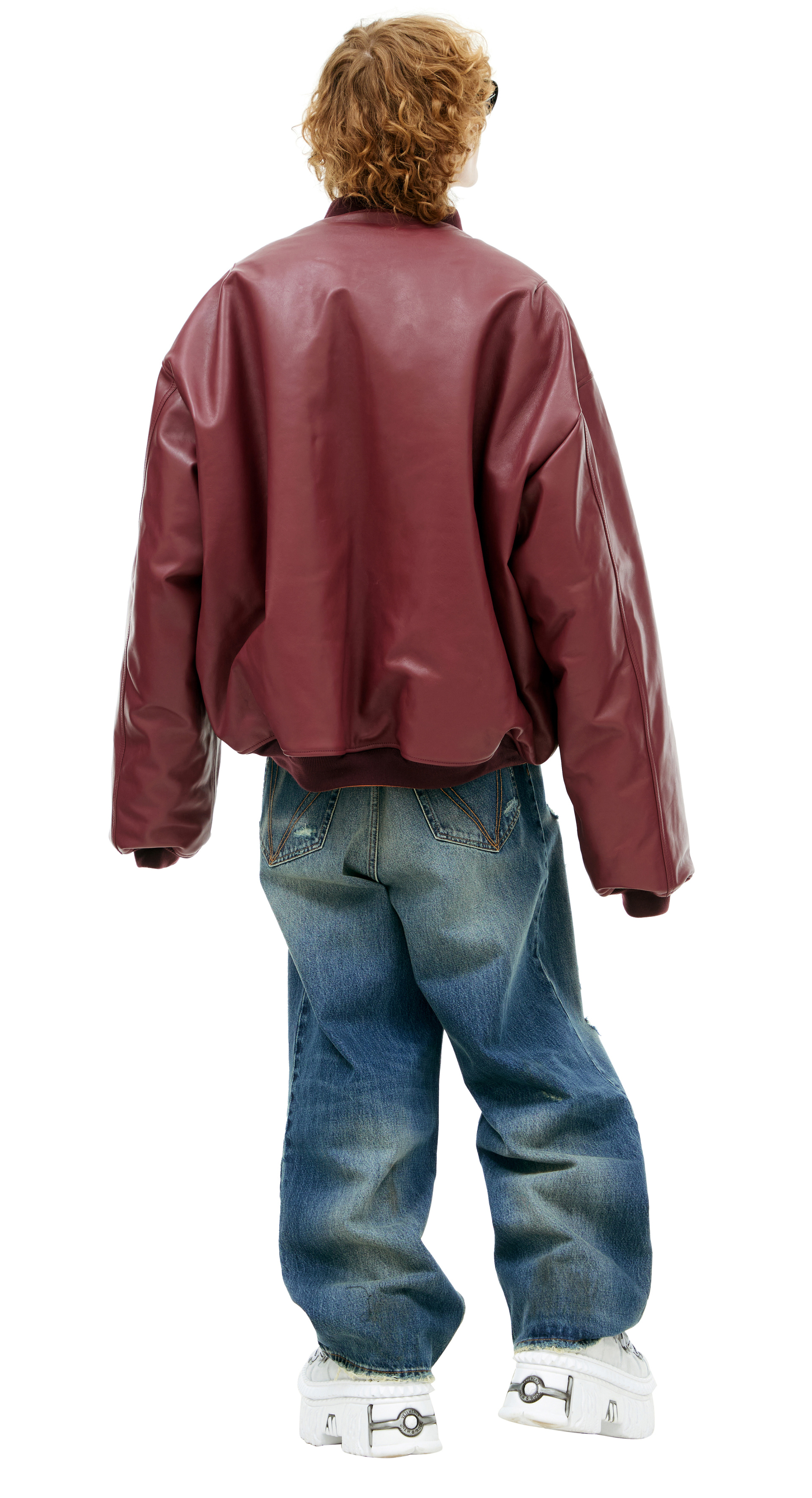 VETEMENTS Кожаный бомбер на молнии