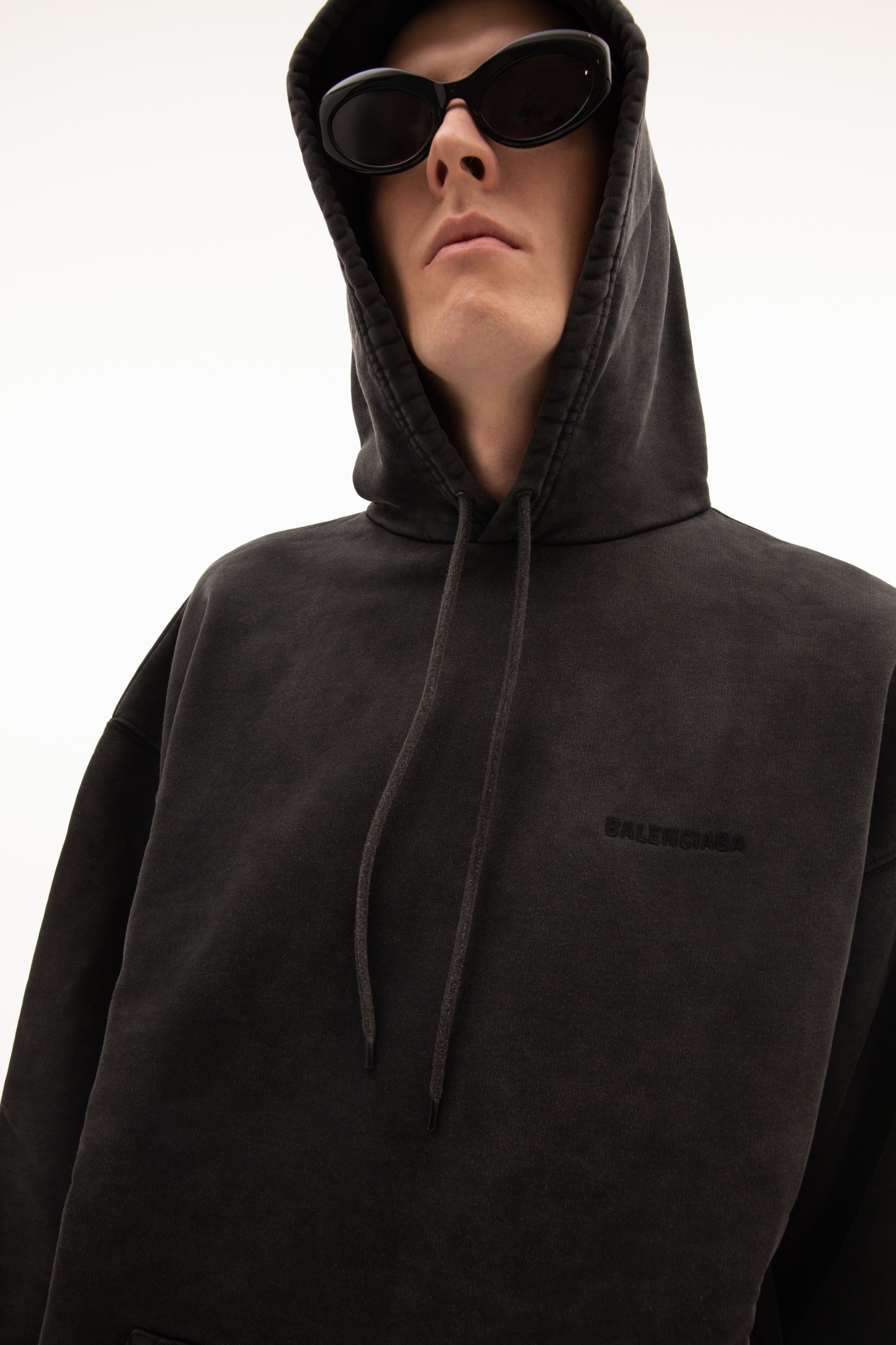 Balenciaga Серое оверсайз худи