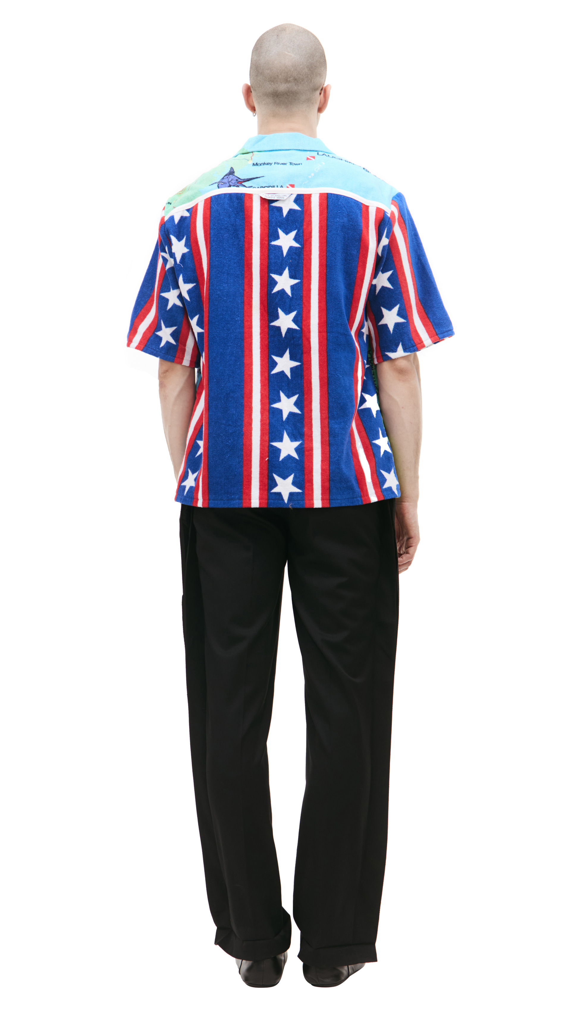 MARINE SERRE Рубашка в стиле пэчворк