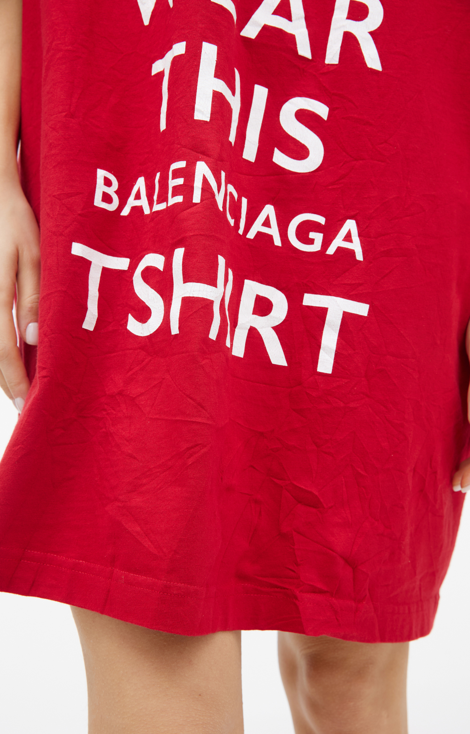 Balenciaga Красная футболка оверсайз