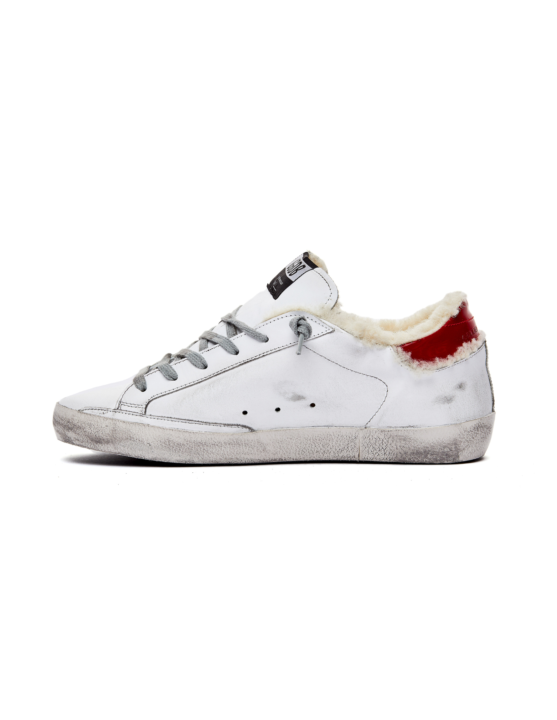 Golden Goose Кеды Superstar из потертой кожи с овчиной
