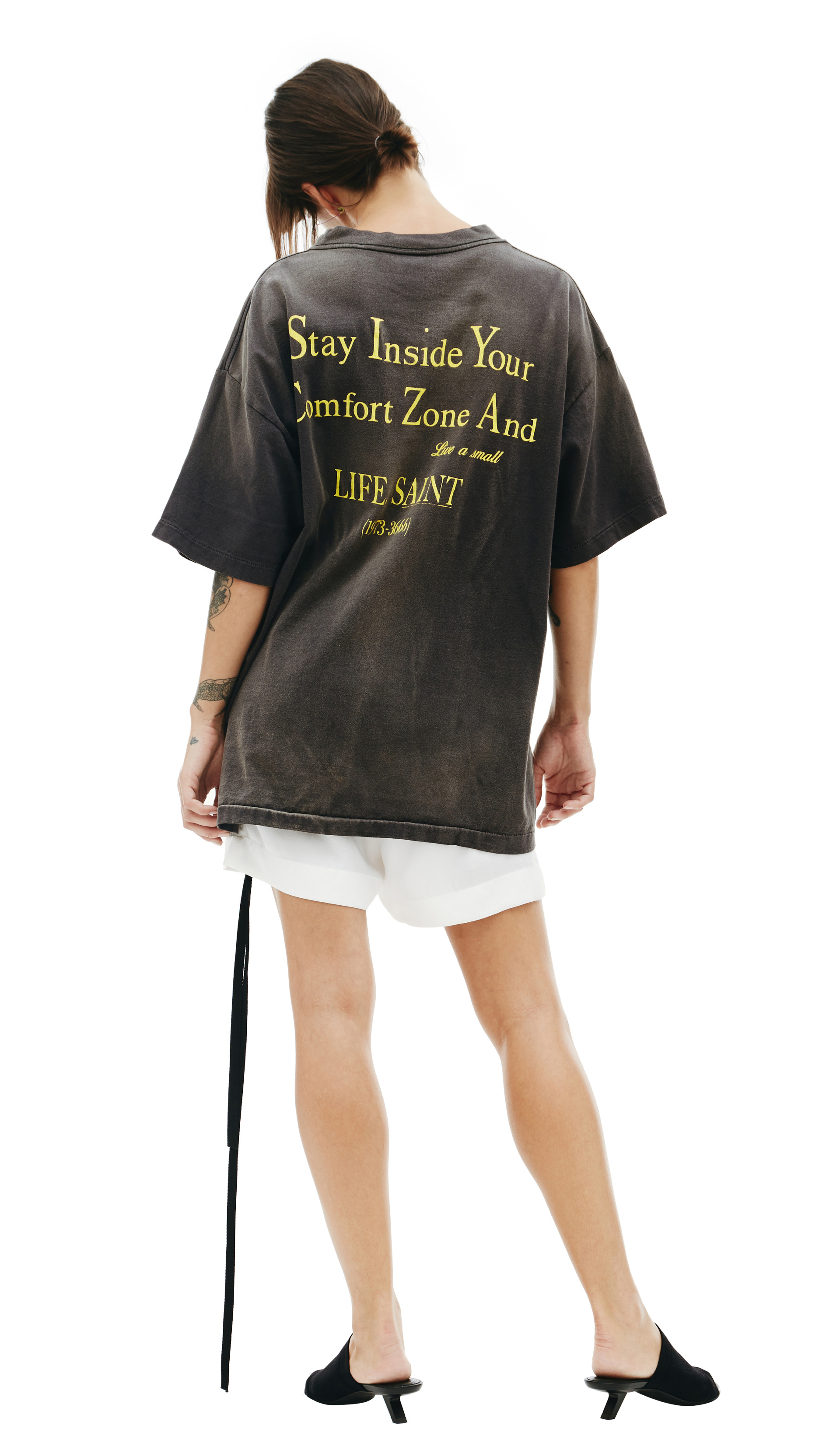 Saint Michael Футболка с принтом Never be alone