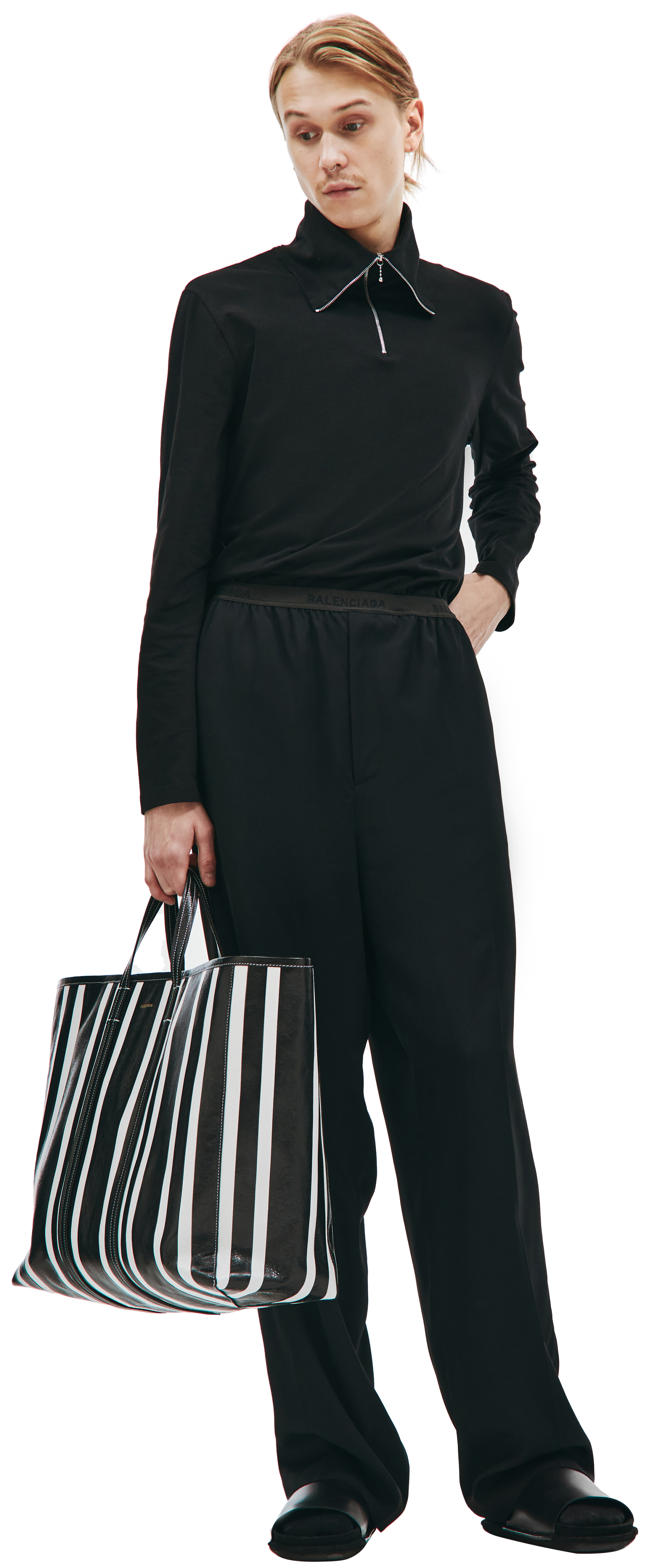 Balenciaga Широкие брюки на резинке с логотипом