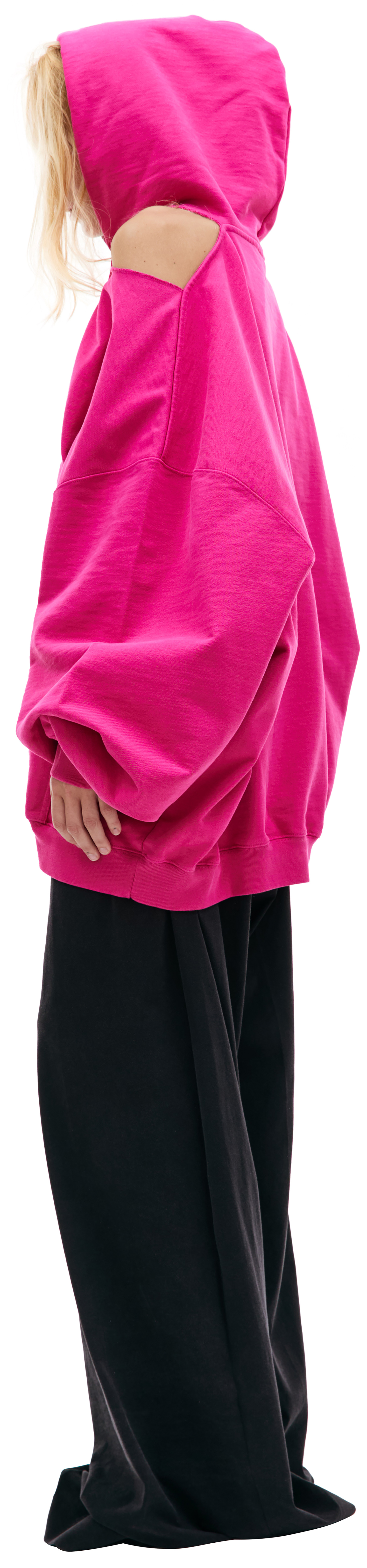 VETEMENTS Оверсайз худи с рваным плечом