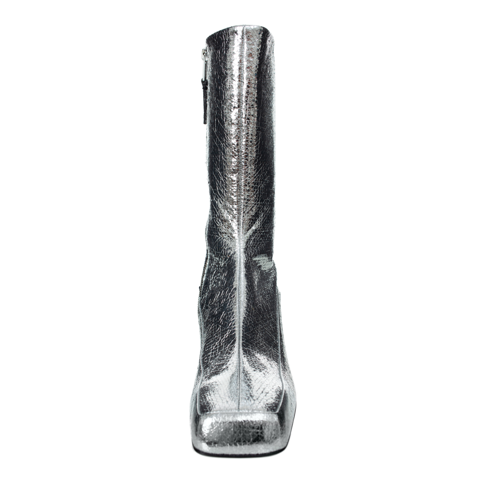 Jil Sander Серебристые ботильоны из кожи