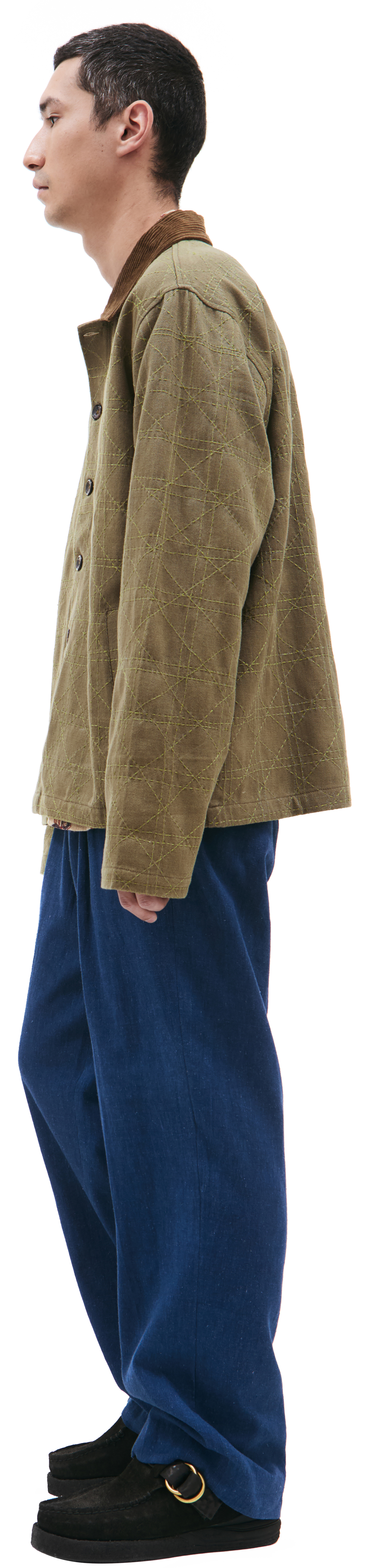 KARTIK Research Простроченная куртка с вельветовым воротником