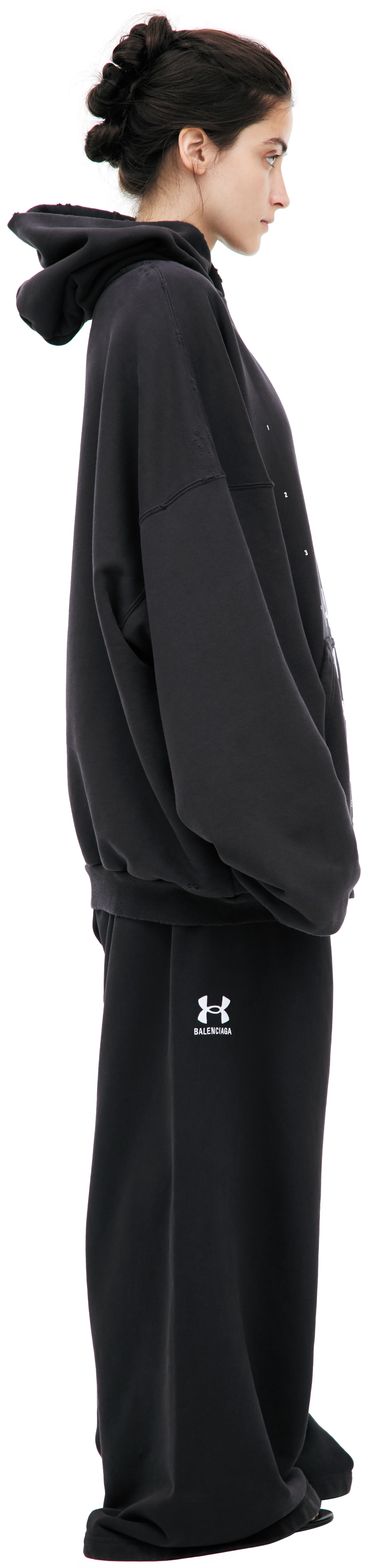 Balenciaga Черное худи с принтом