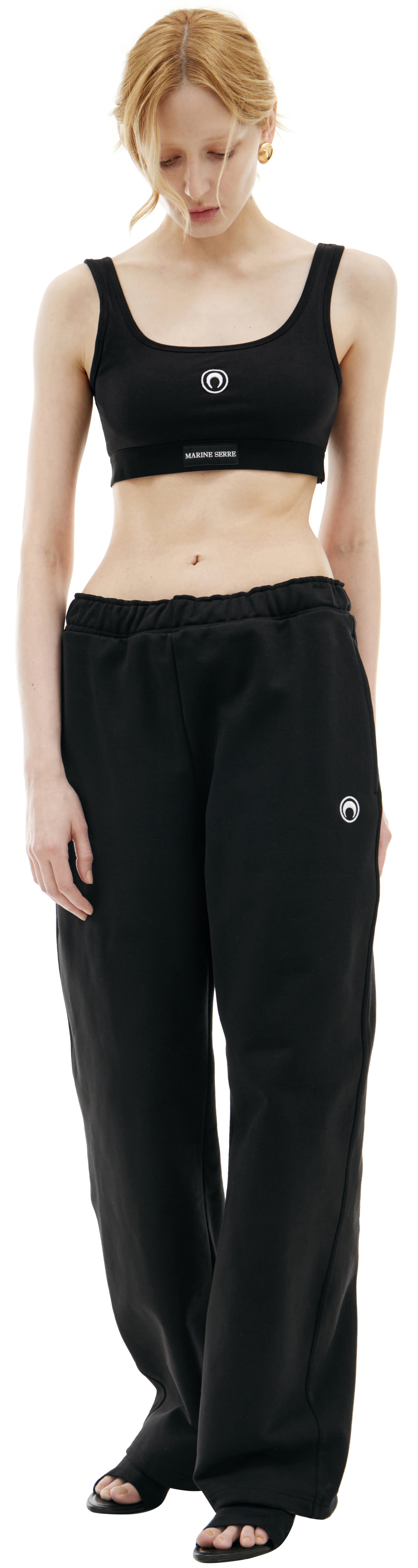 MARINE SERRE Брюки с вышитым логотипом