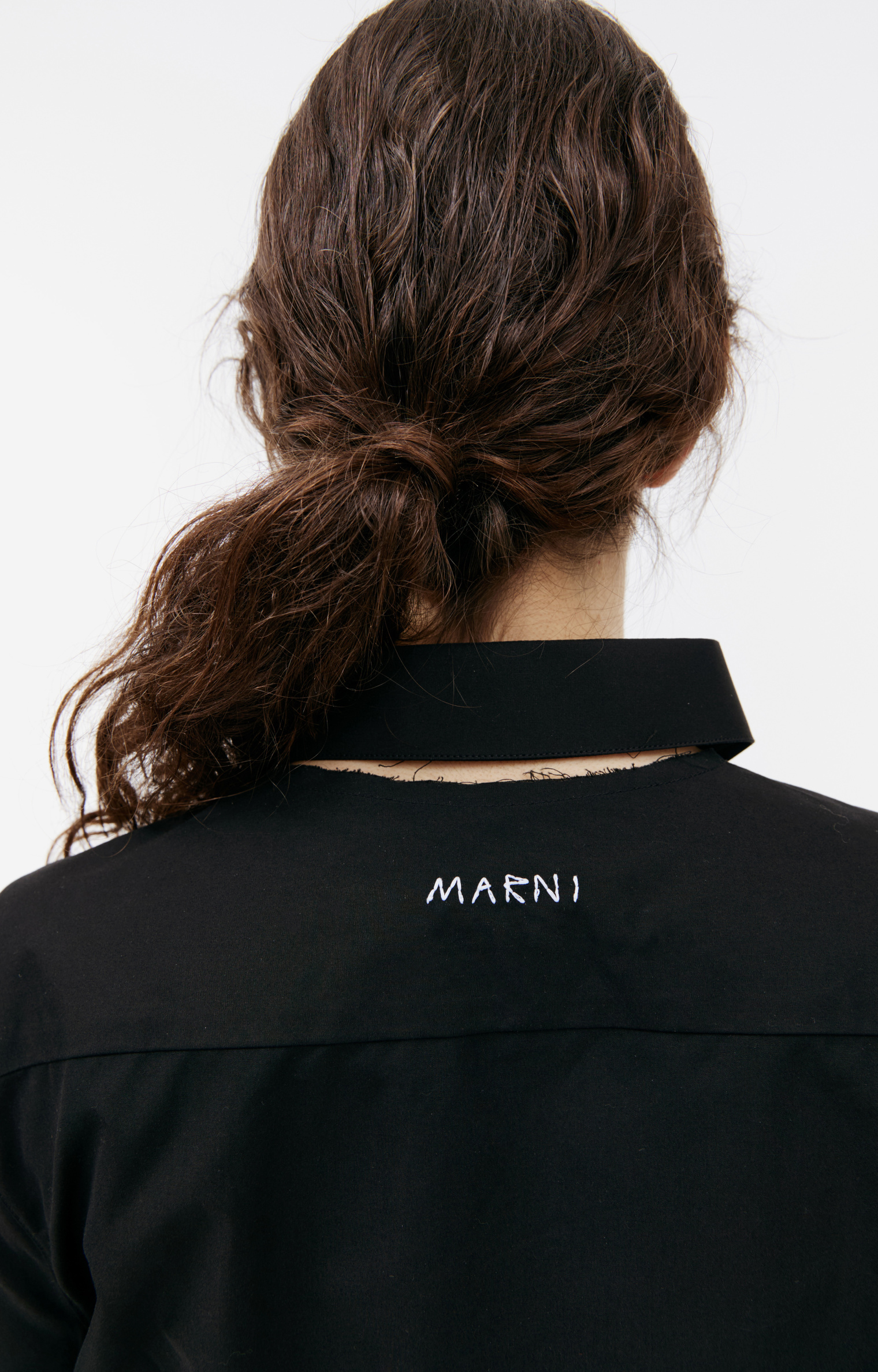 Marni Приталенная рубашка с отрезным воротником