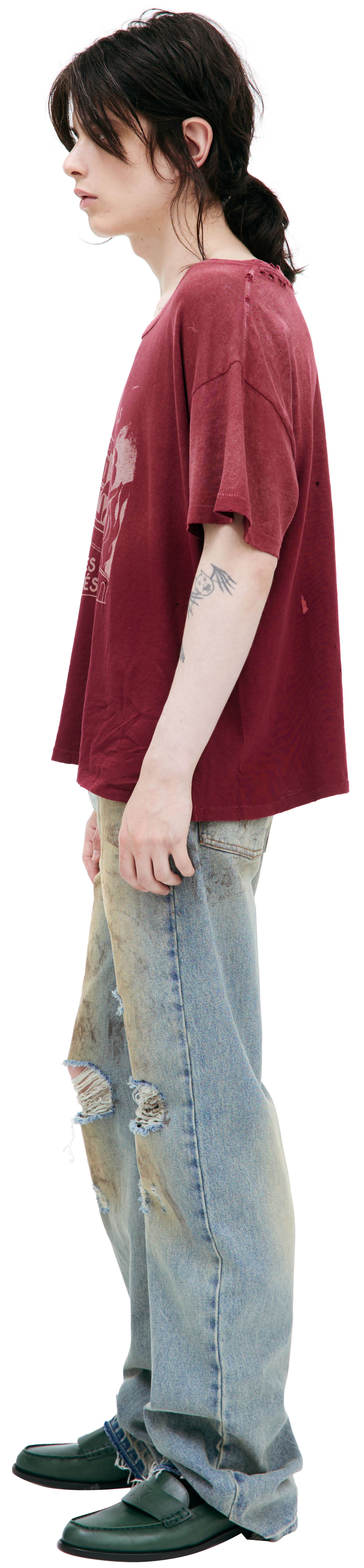 Enfants Riches Déprimés Бордовая футболка с принтом