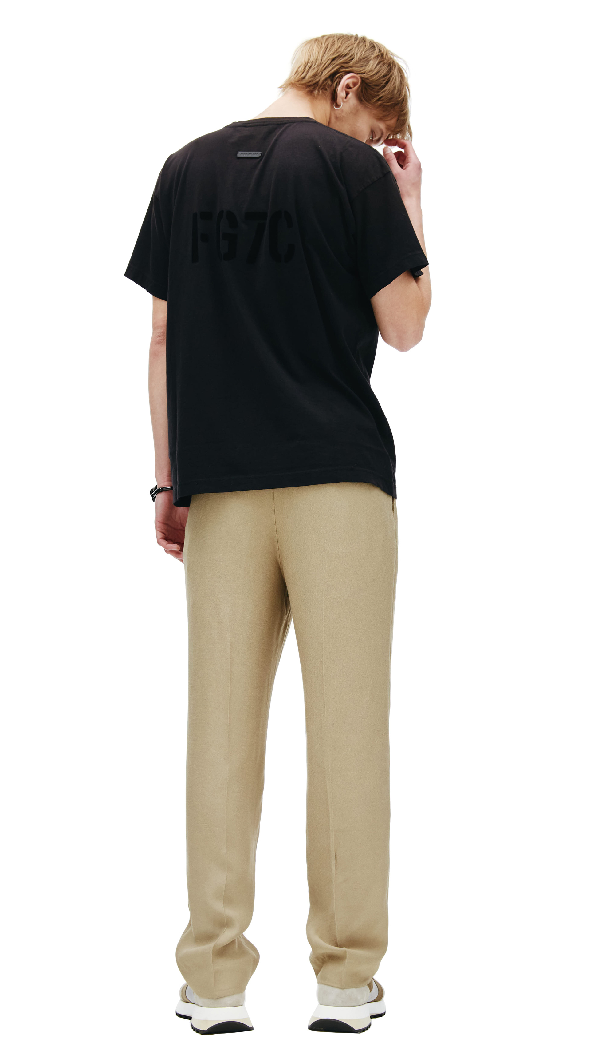 Fear of God Черная футболка с бархатным принтом