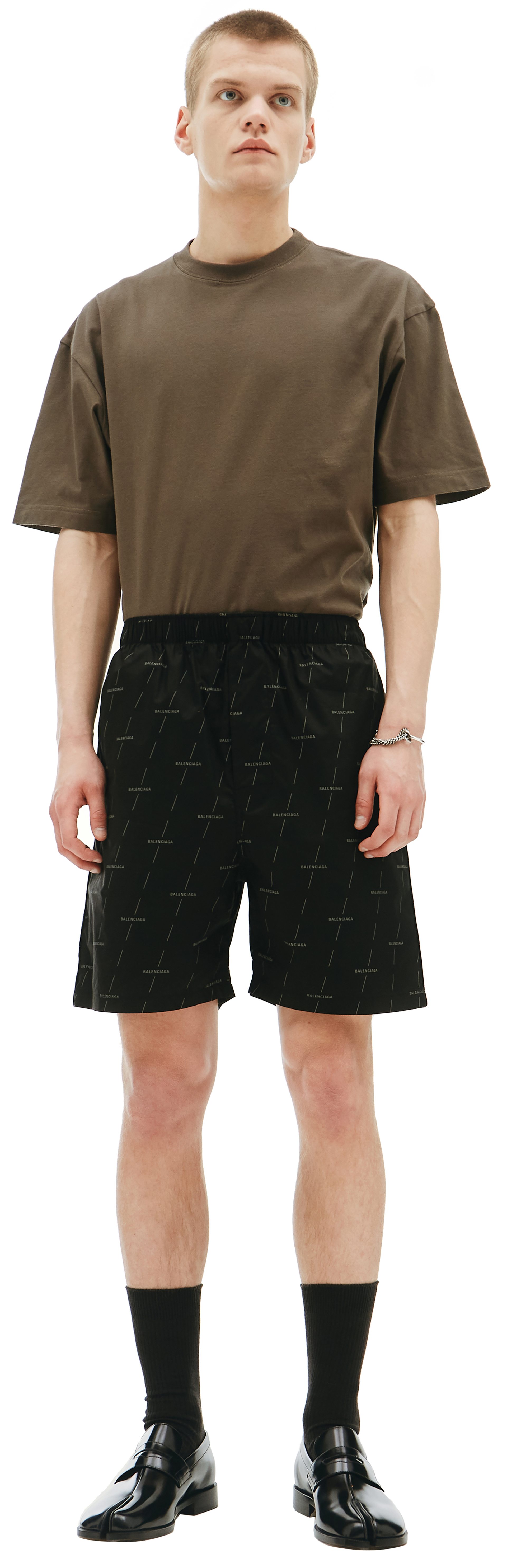 Balenciaga Черные шорты с монопринтом Balenciaga