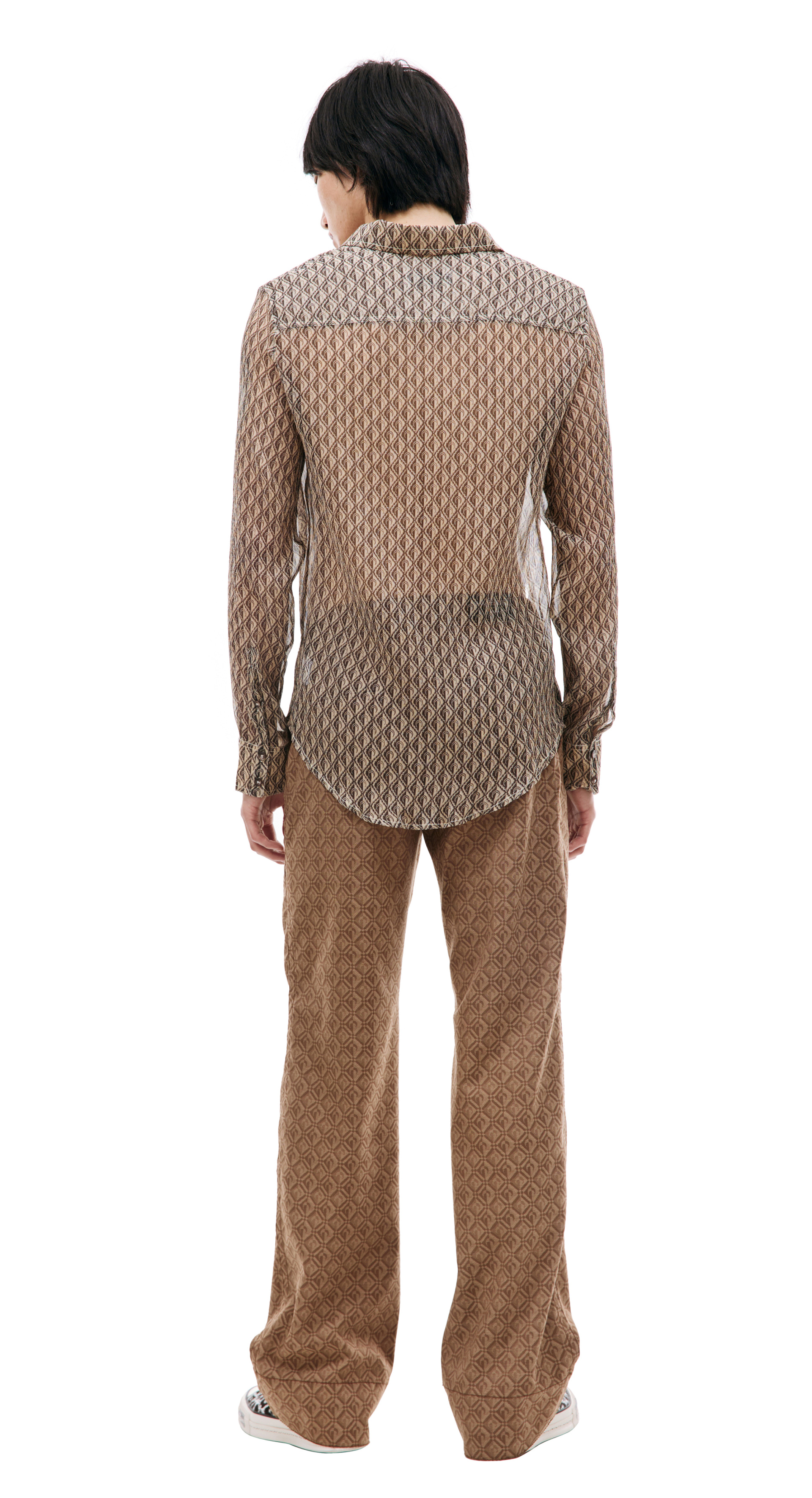 MARINE SERRE Прозрачная рубашка из шелка