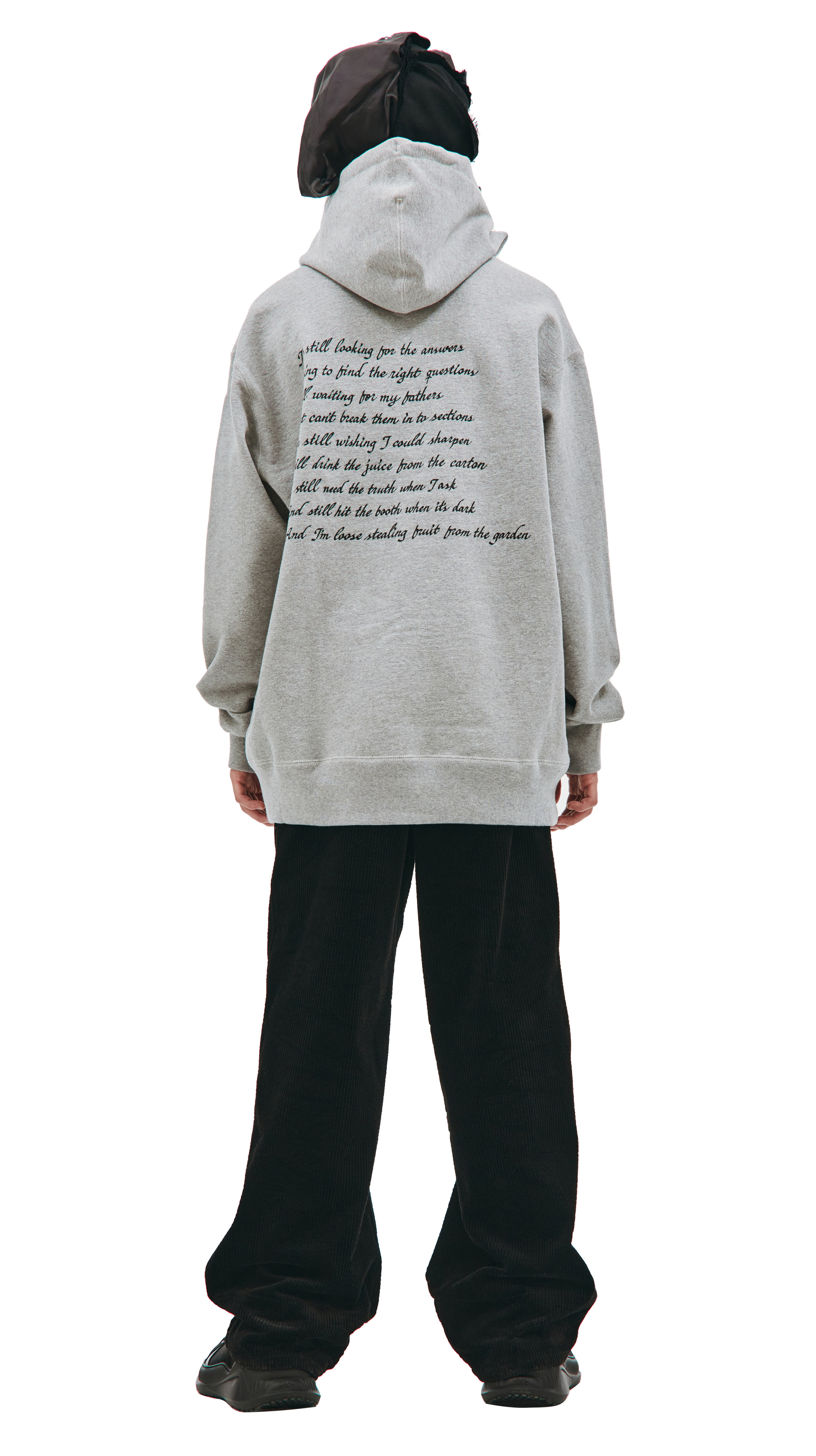 Junya Watanabe Серое худи Junya Watanabe x Carhartt с принтом