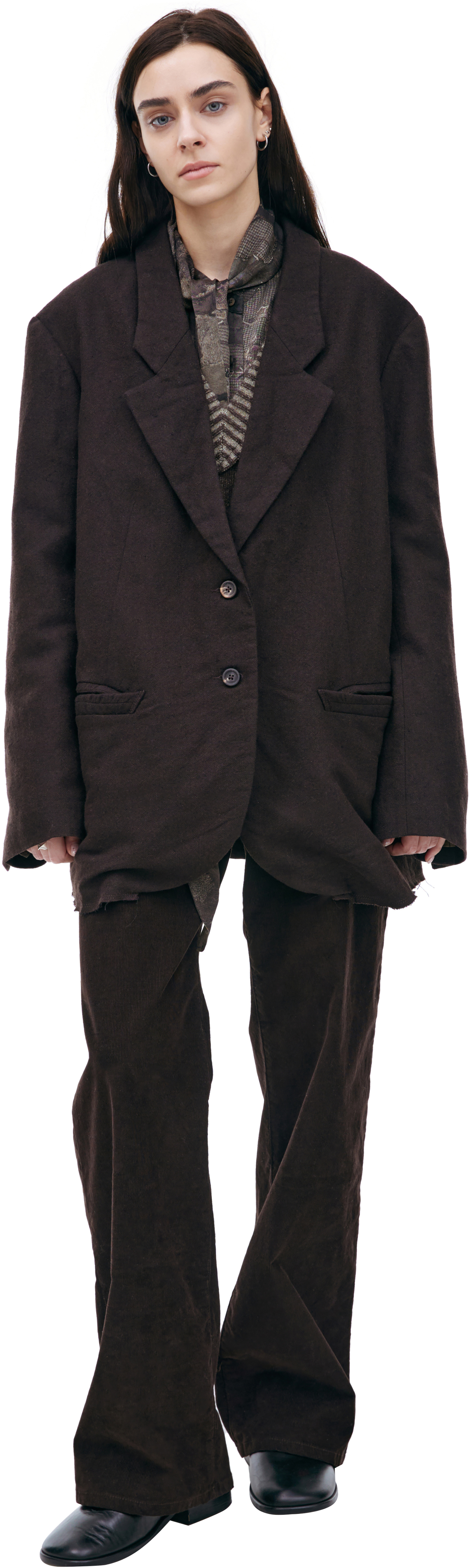 Ziggy Chen Коричневый пиджак на пуговицах