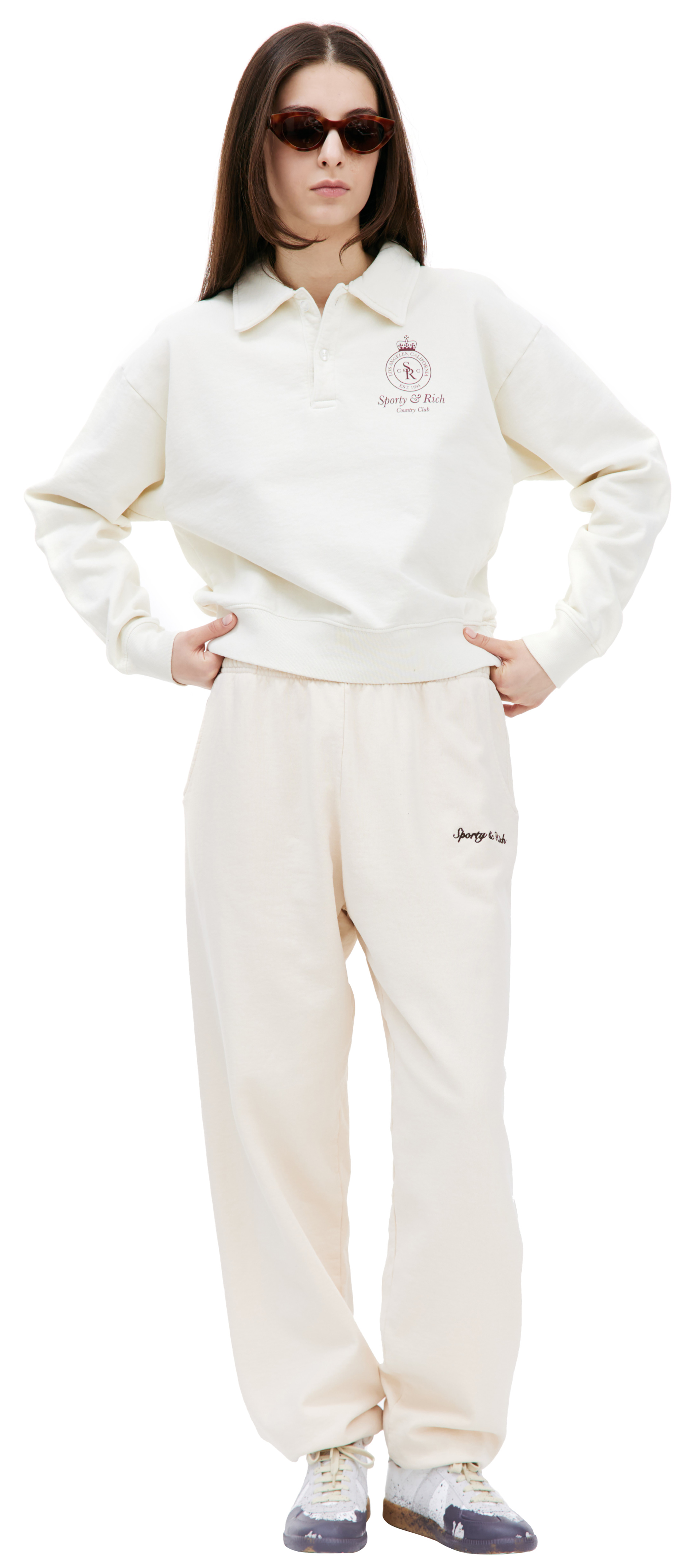 SPORTY & RICH Свитшот Crown с воротником поло