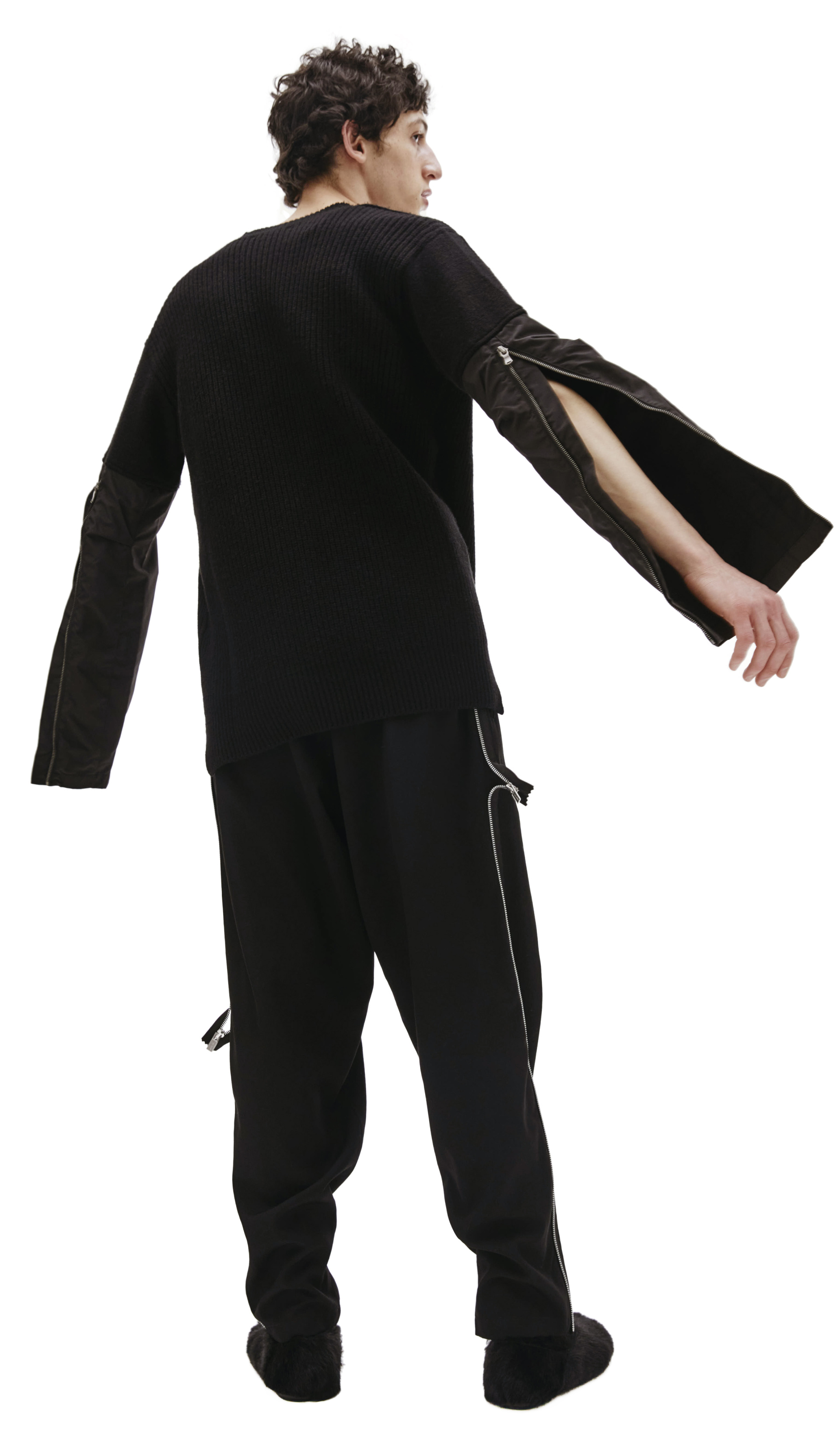 The Viridi-Anne Шерстяной свитер с нейлоновыми рукавами