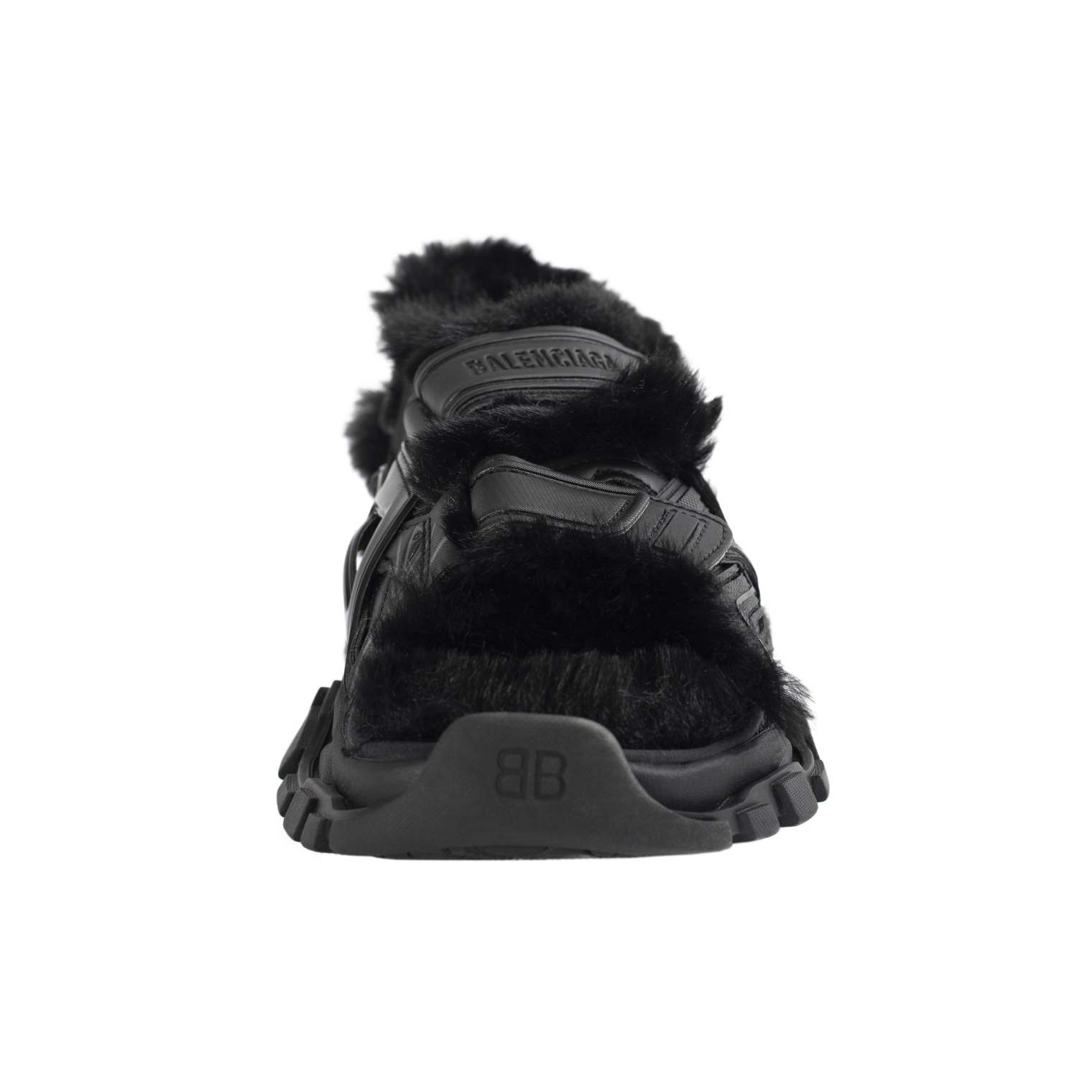 Balenciaga Черные сандалии Track с мехом
