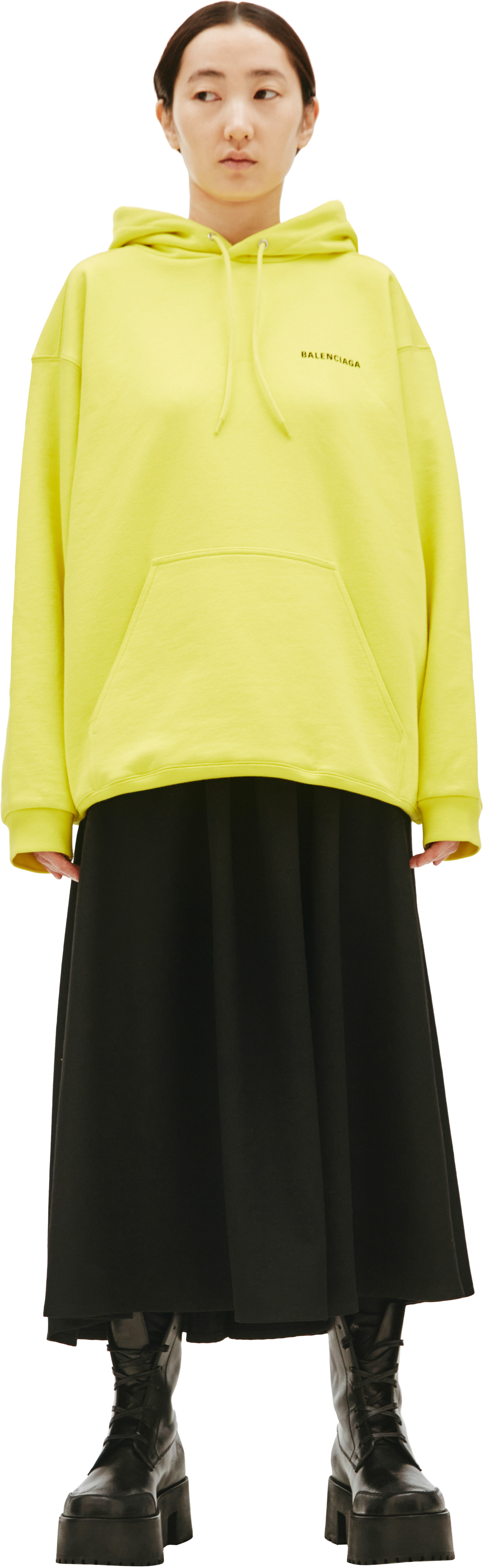 Balenciaga Желтое худи с логотипом
