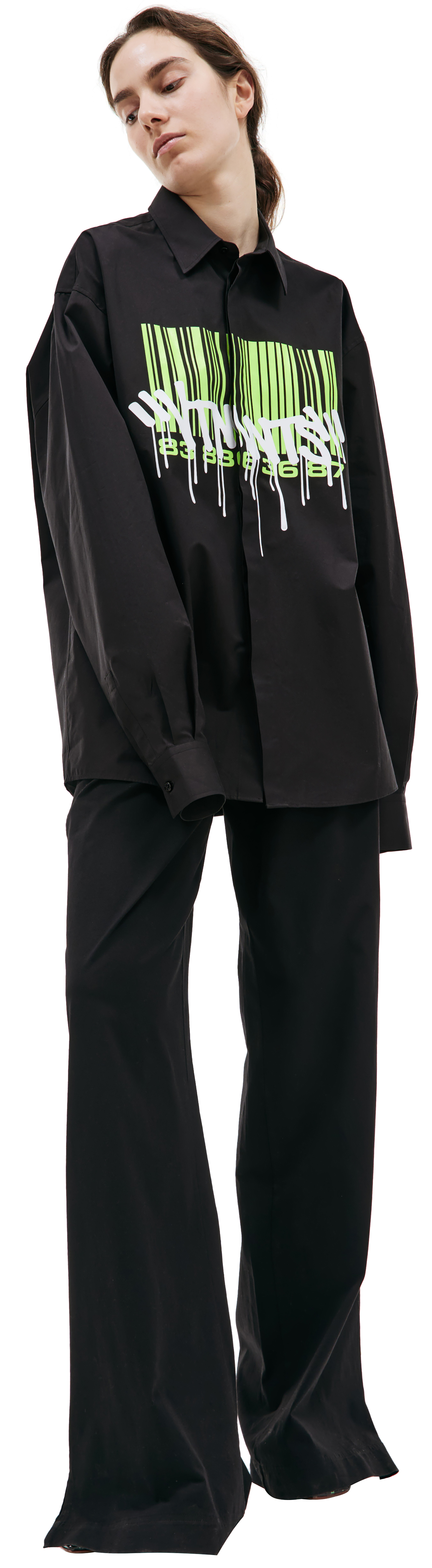 VTMNTS Рубашка Barcode с неоновым принтом