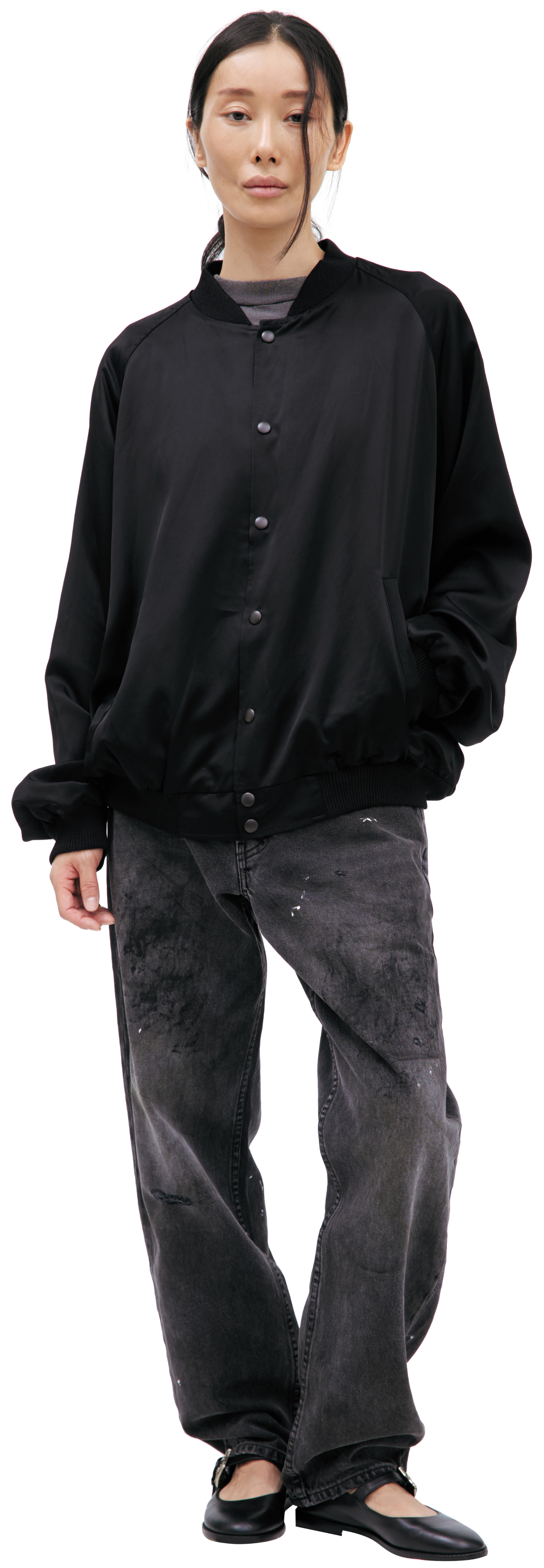 Saint Mxxxxxx Черный бомбер на кнопках