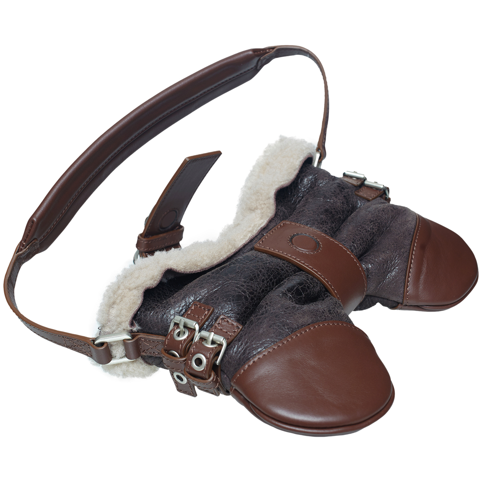 Blumarine Кожаная сумка Butterfly mini с мехом