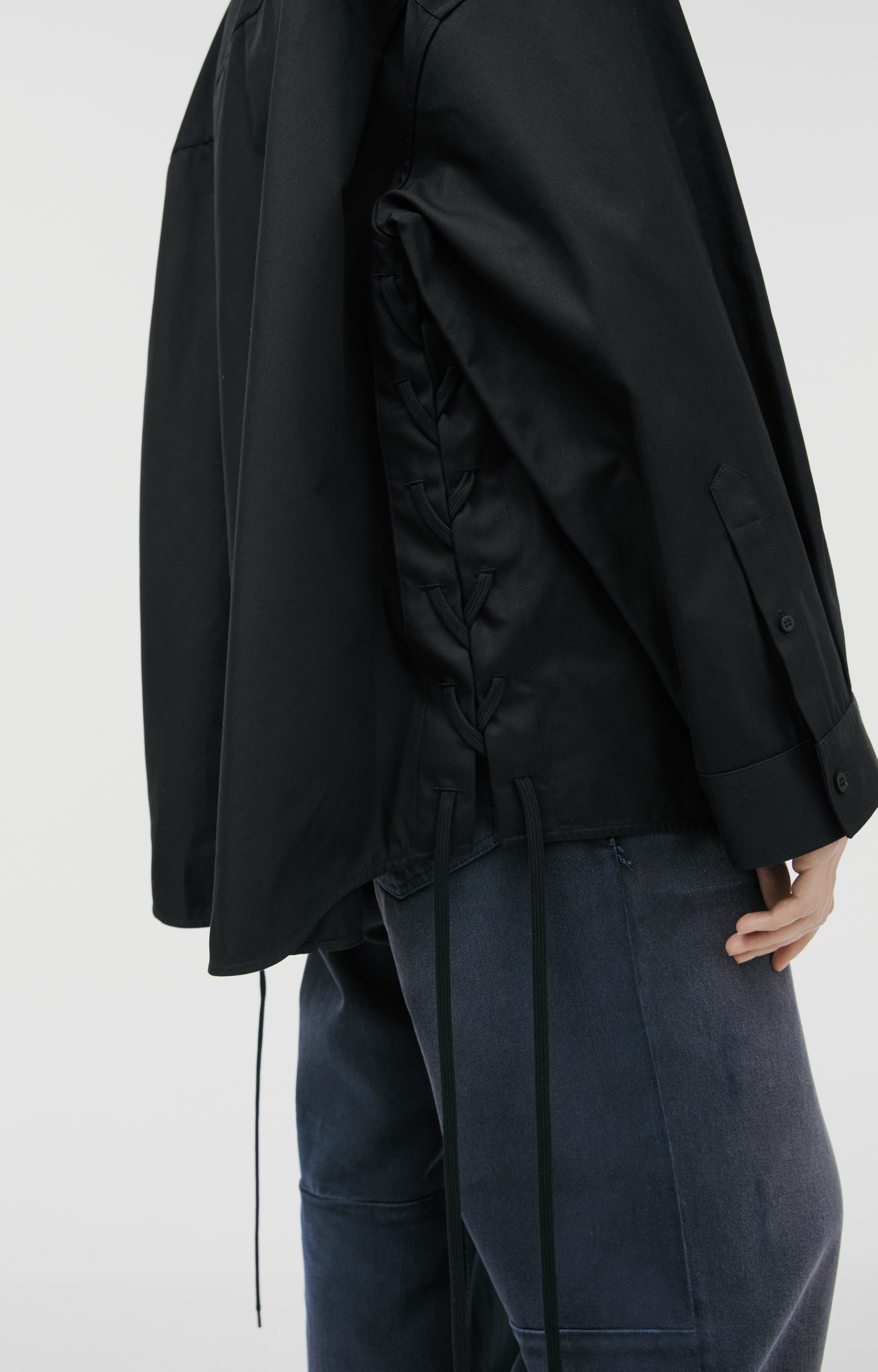 Balenciaga Черная рубашка оверсайз