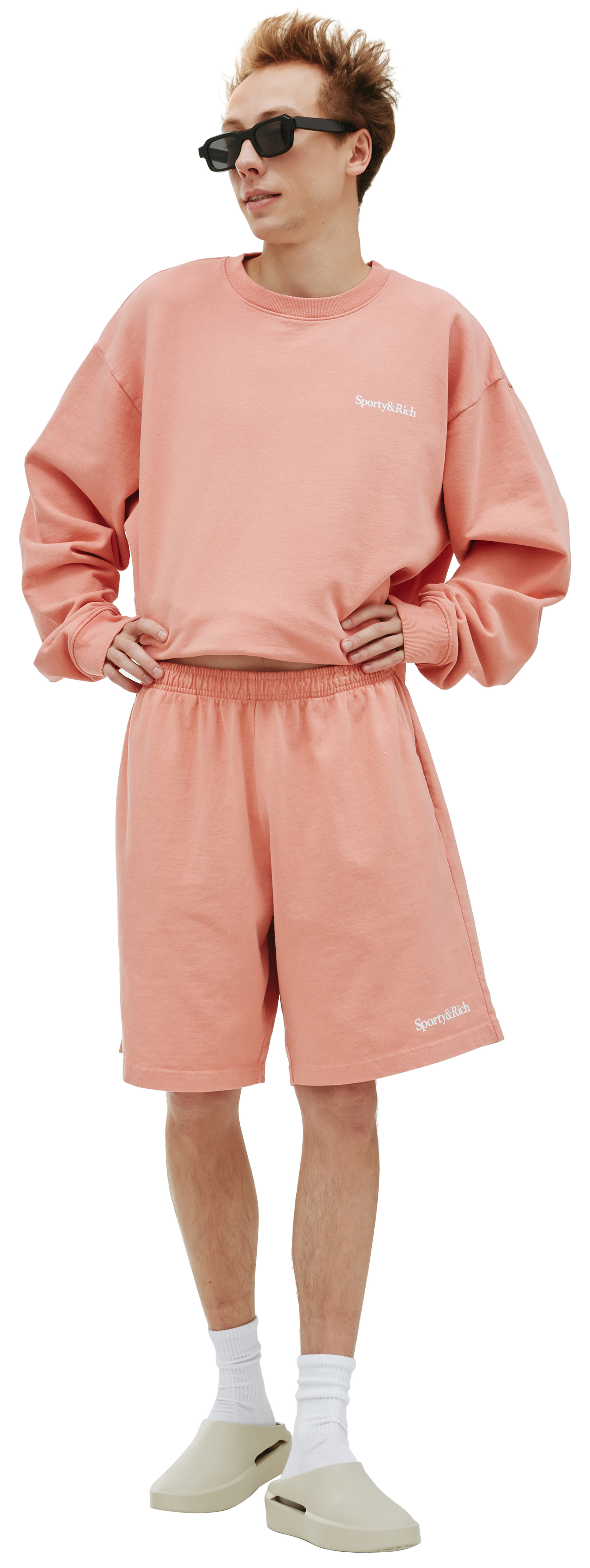 SPORTY & RICH Шорты с контрастным логотипом