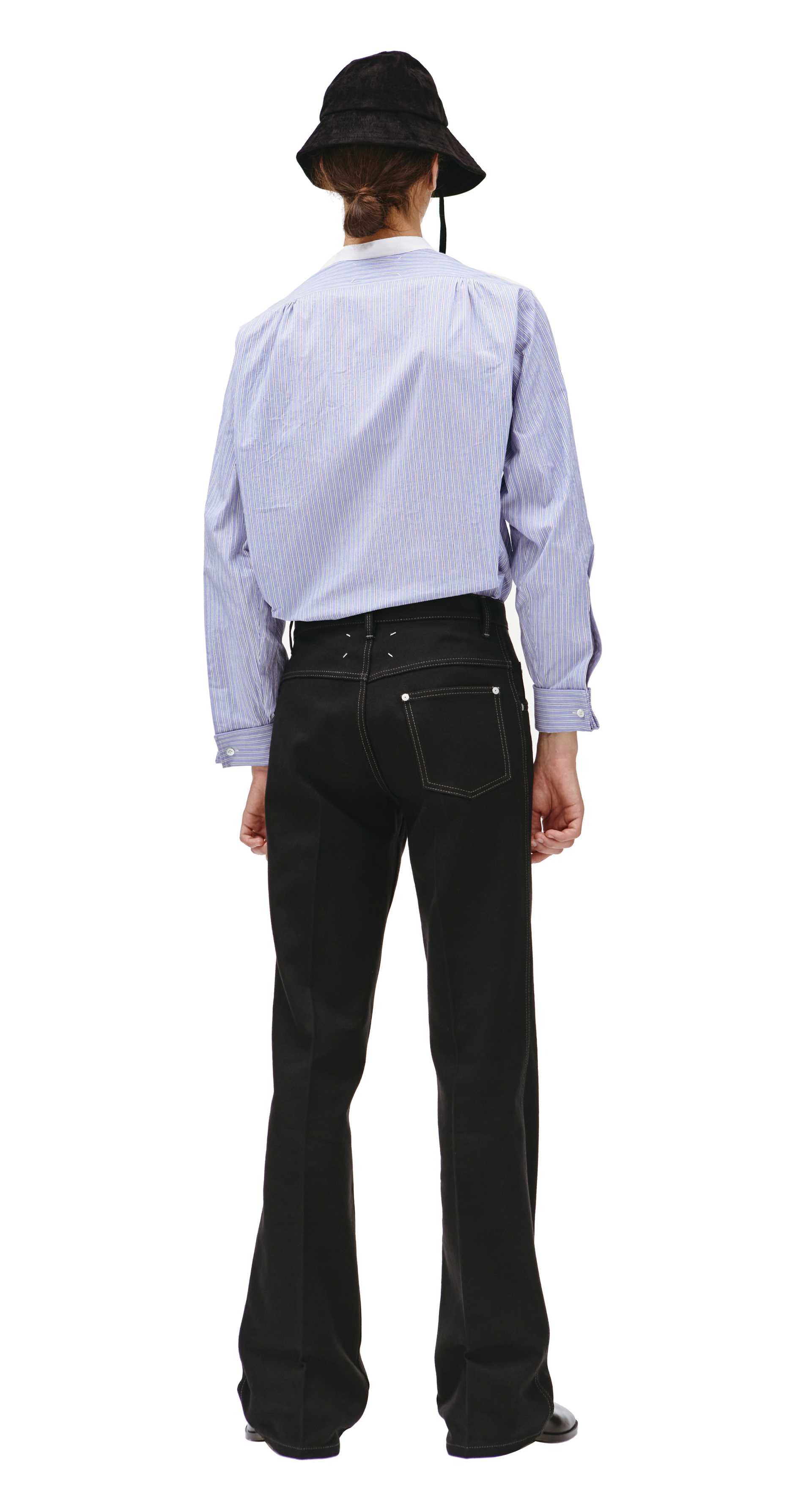 Maison Margiela Черные брюки прямого кроя со стрелками