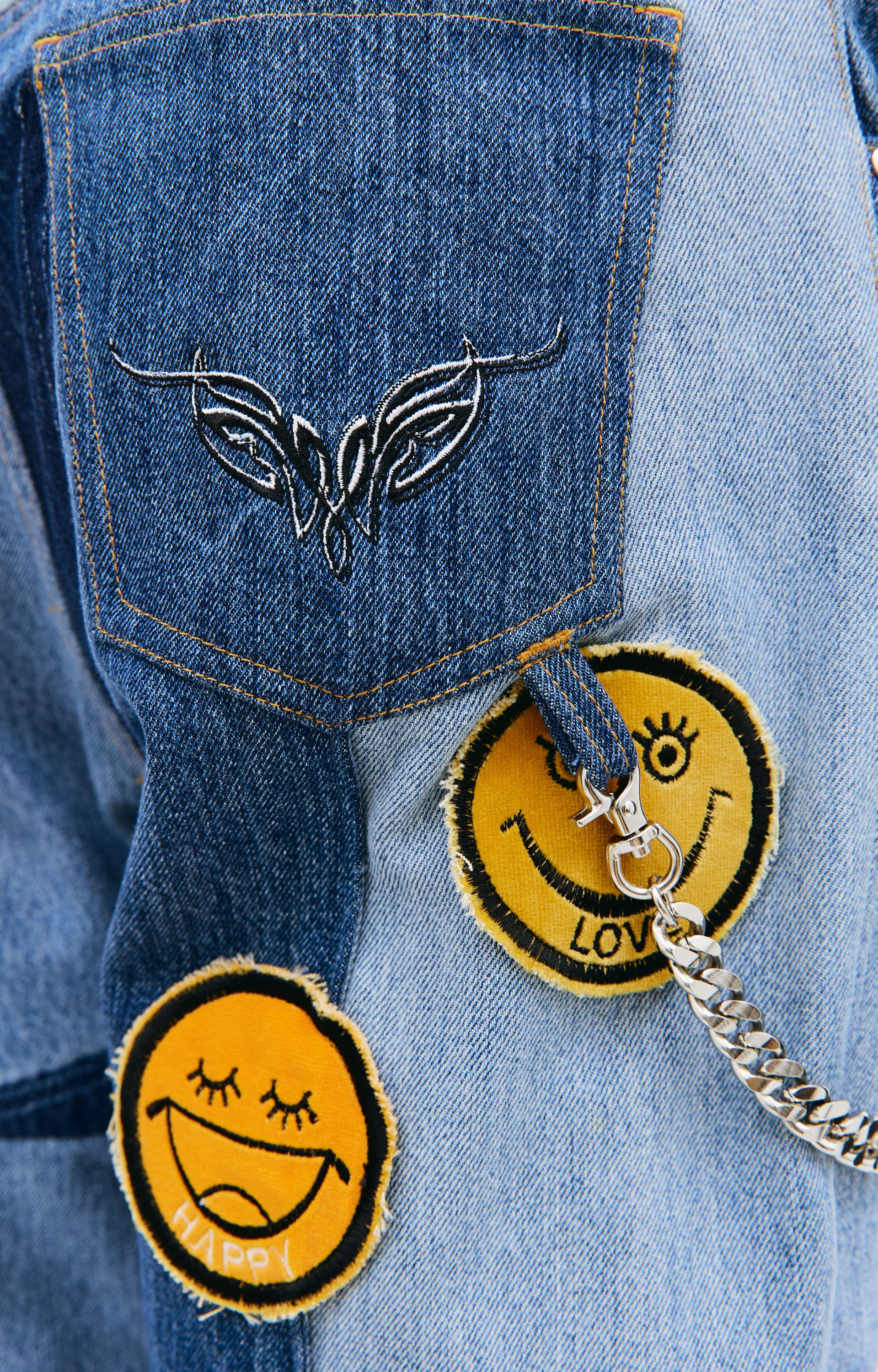 Children of the discordance Джинсы пэчворк с нашивками