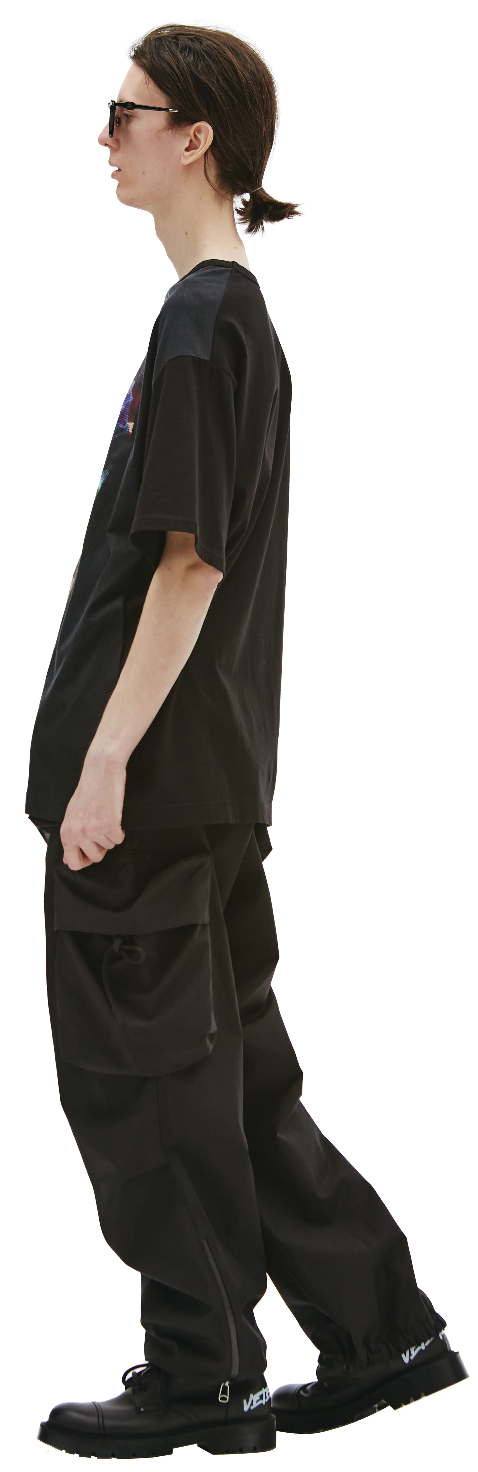 Yohji Yamamoto Футболка с цветочным принтом