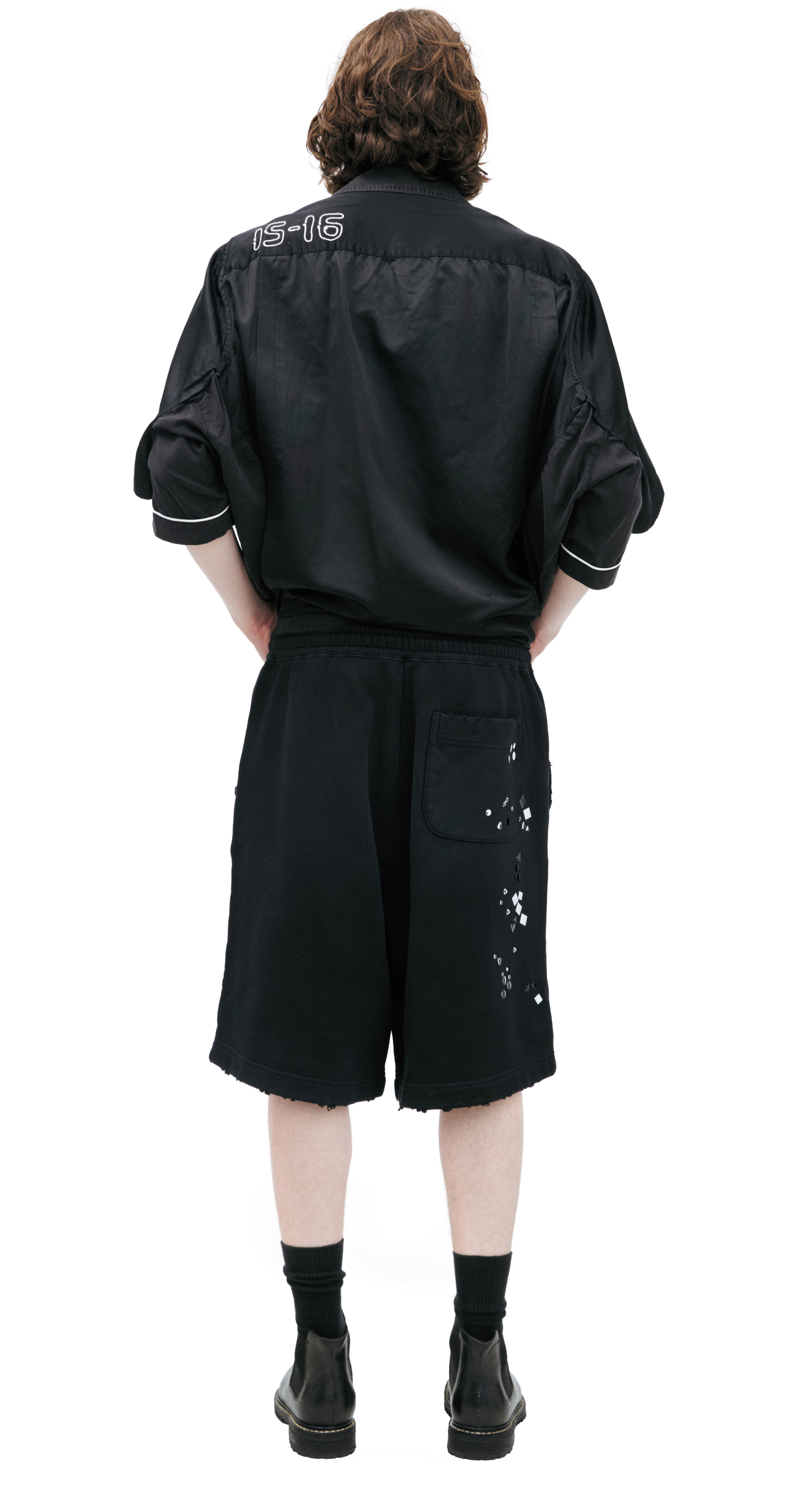 Maison Mihara Yasuhiro Хлопковые шорты со стразами