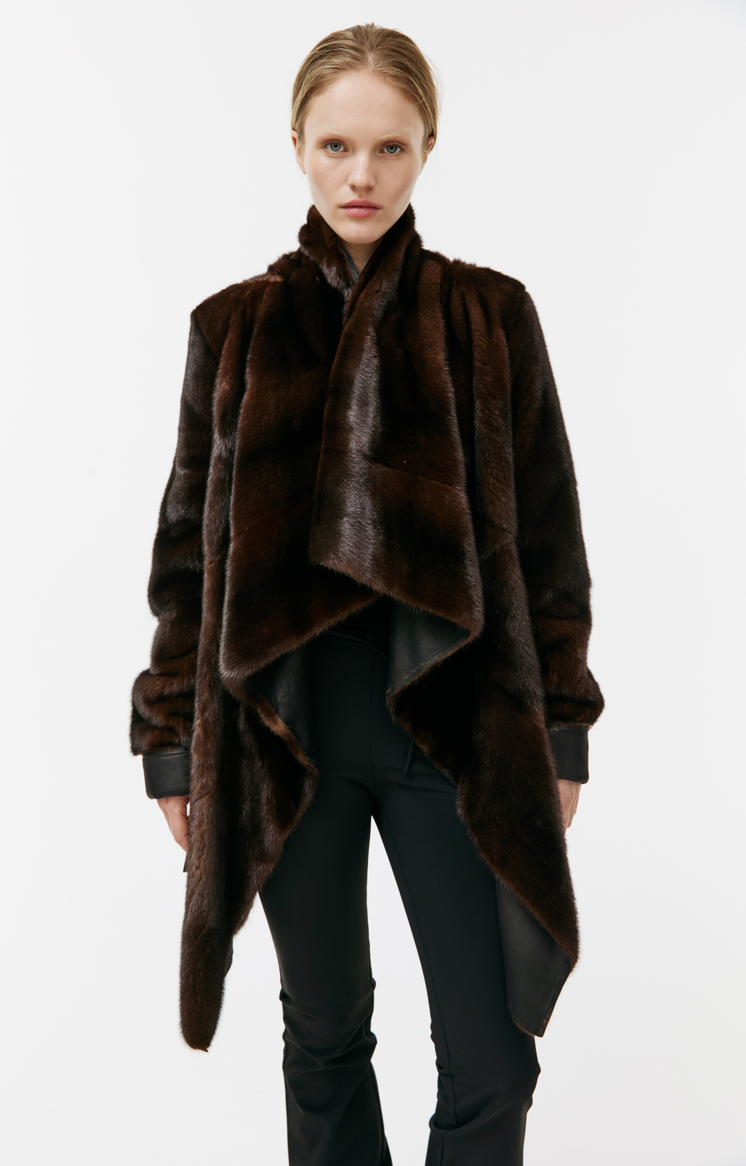 HUN Rick Owens Двусторонняя куртка из кожи с мехом норки