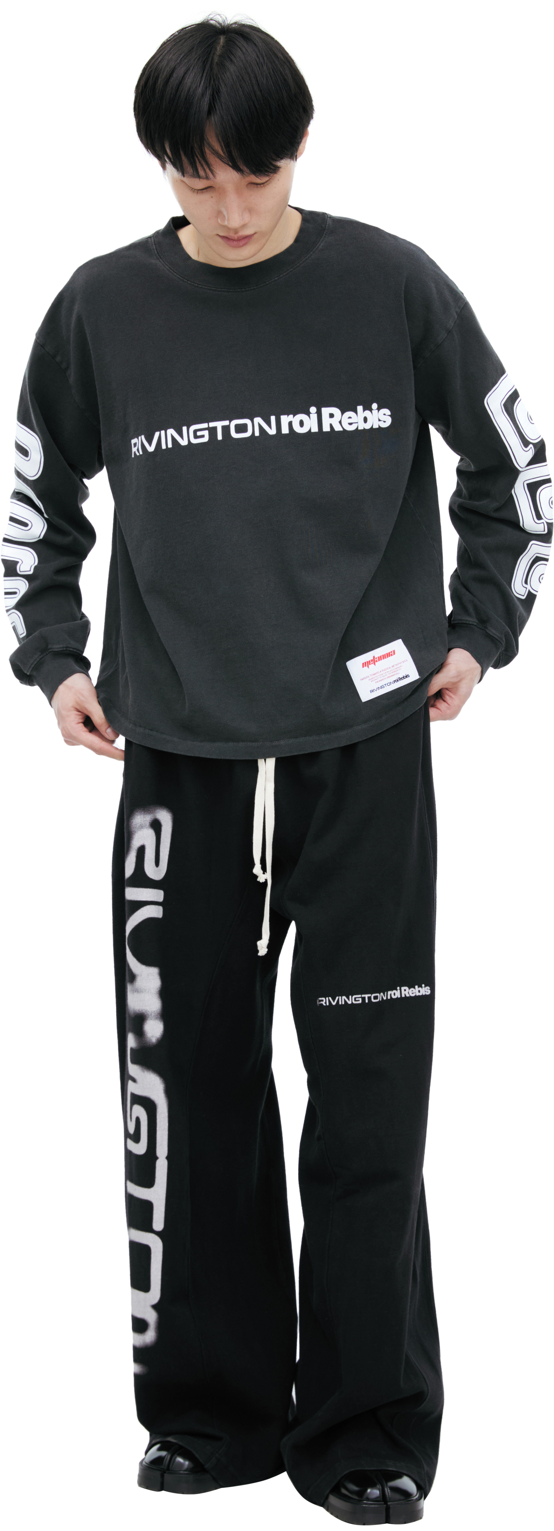 RRR123 Темно-серый лонгслив с принтом