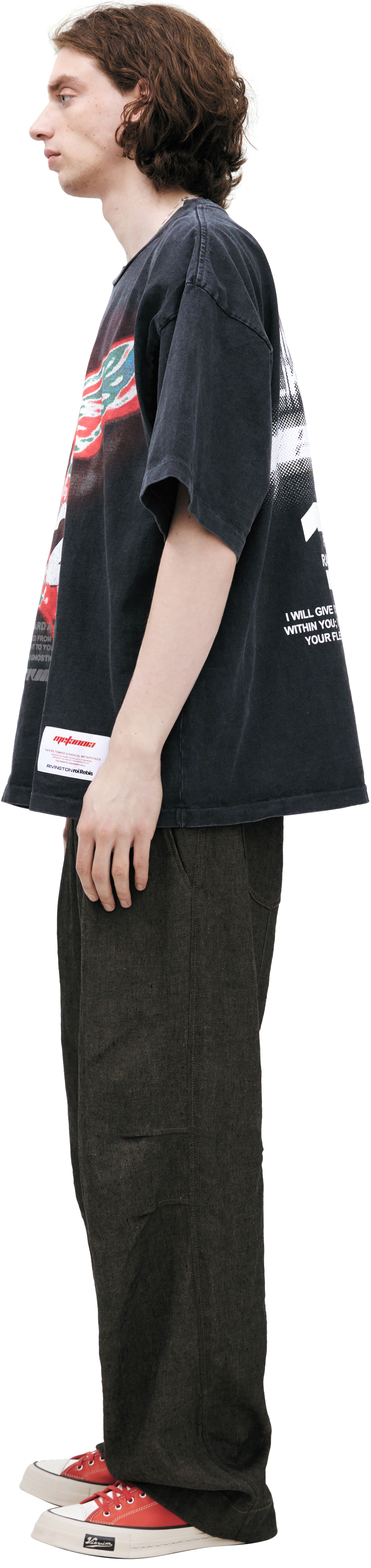 RRR123 Серая футболка с принтом