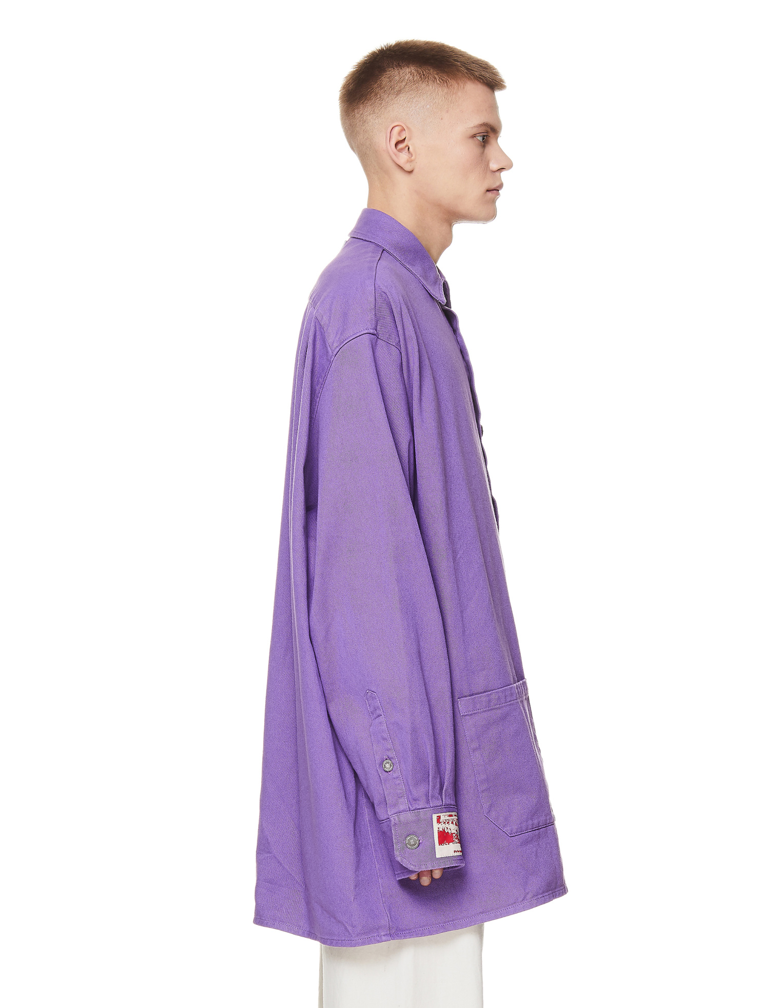 Raf Simons Рубашка oversize из лилового денима