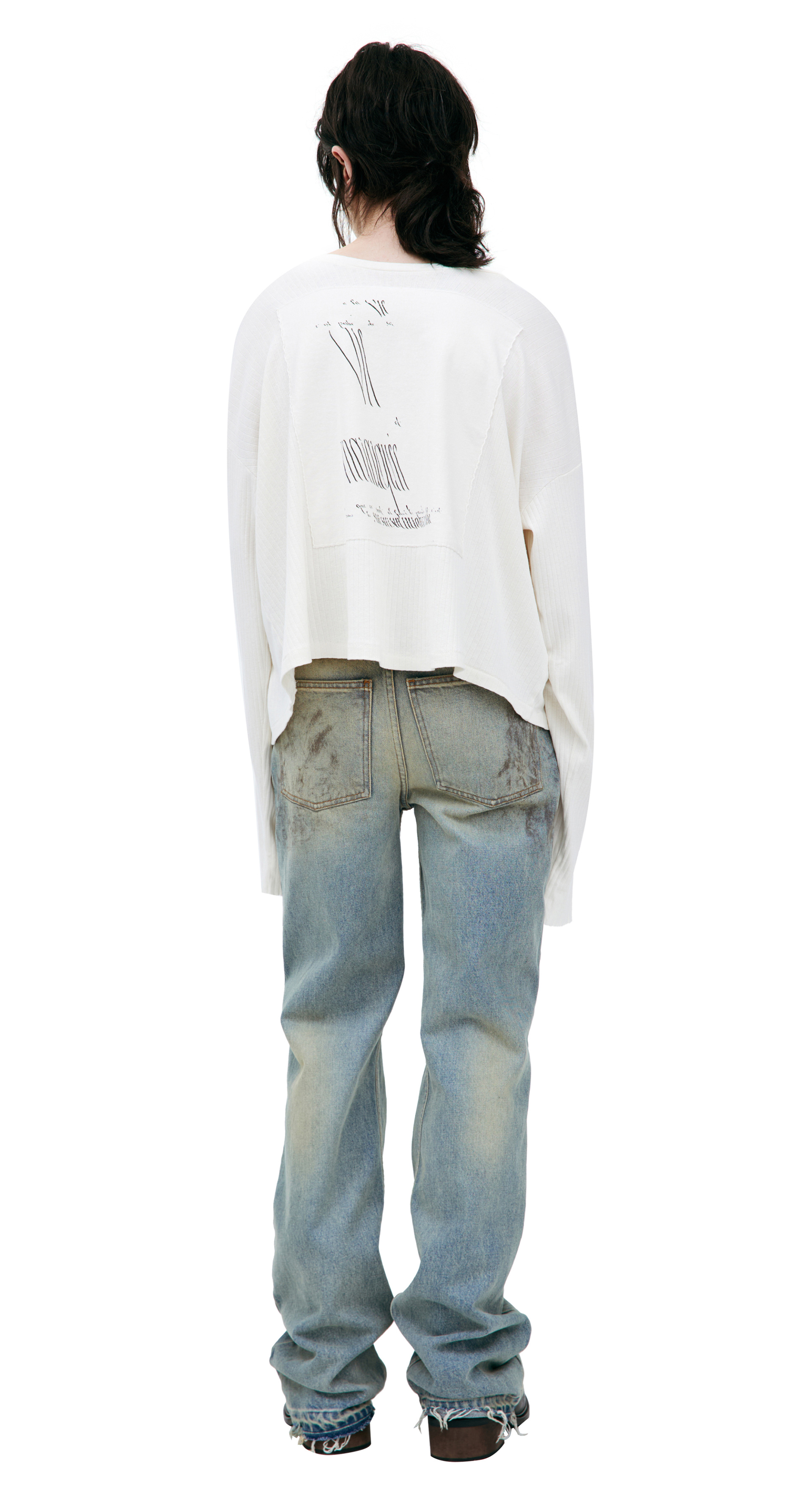 Enfants Riches Déprimés Белый лонгслив с патчем