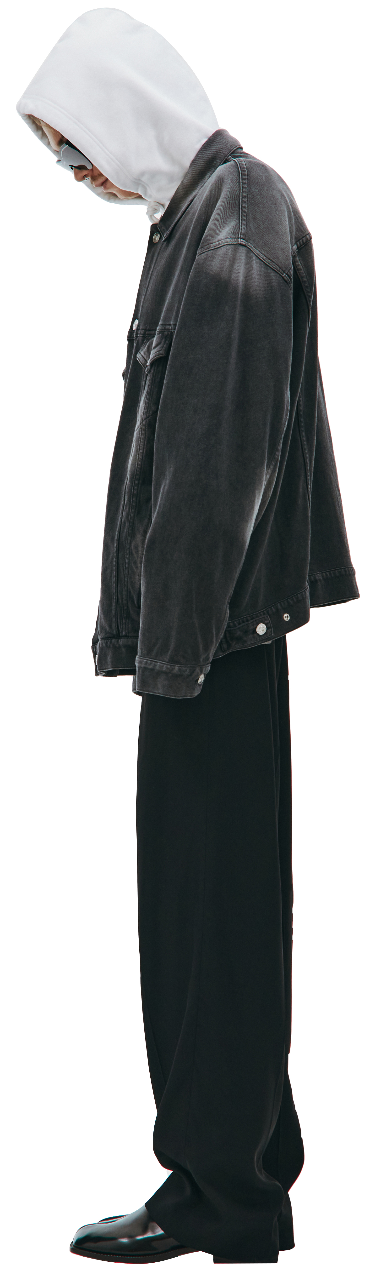 Balenciaga Джинсовая потертая куртка серого цвета