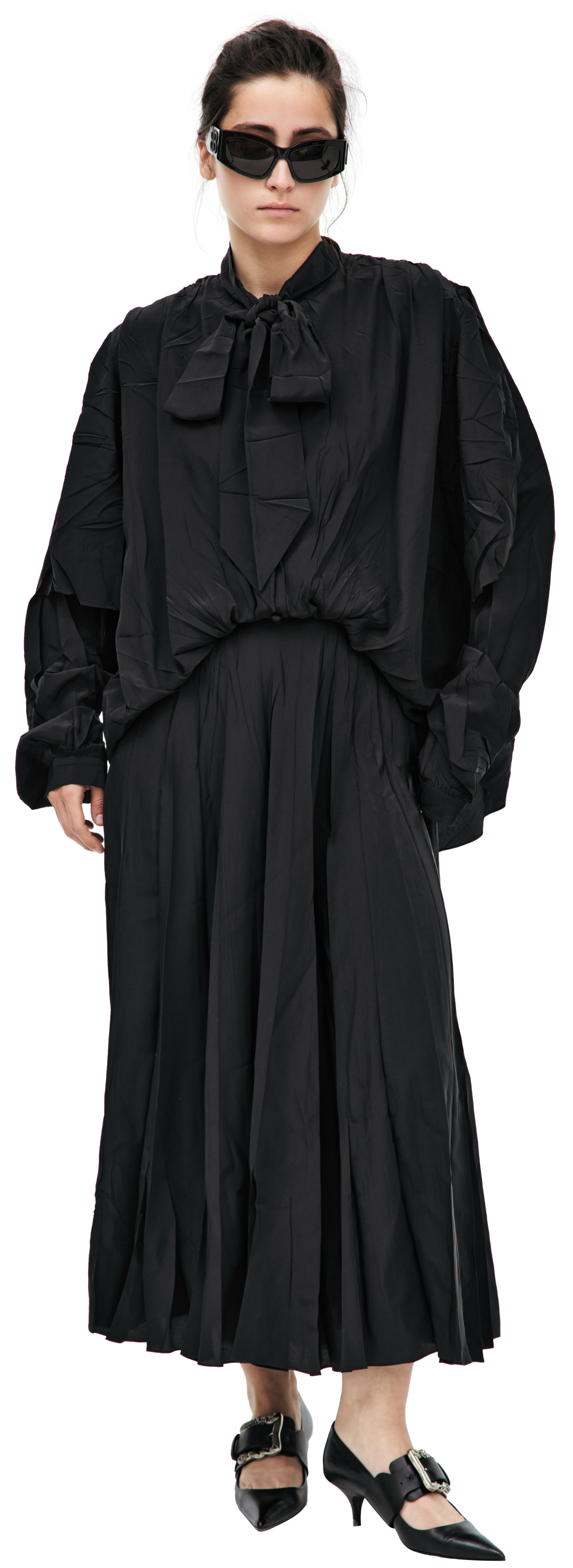 Balenciaga Шелковое платье с бантом