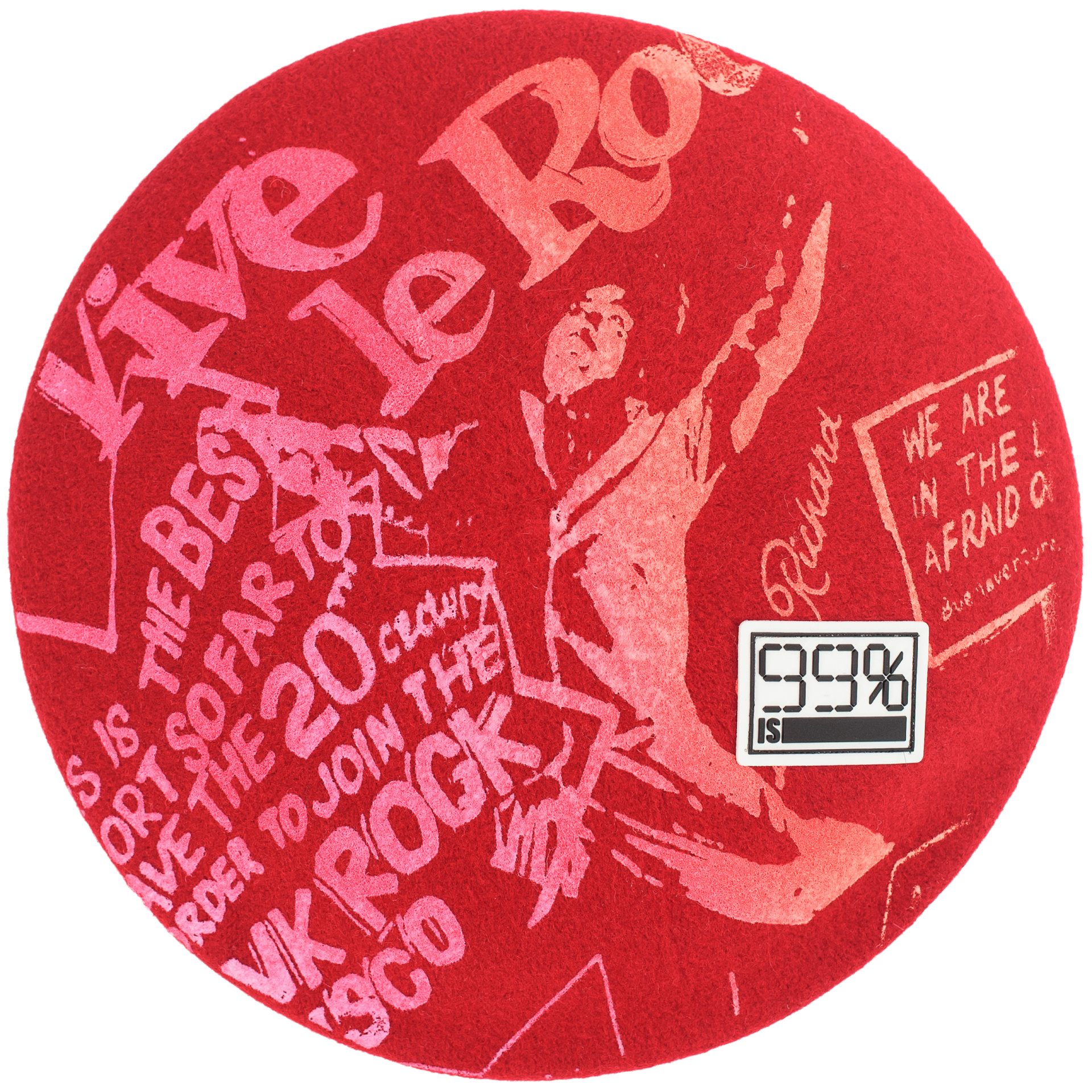 99% IS Красный берет c принтом