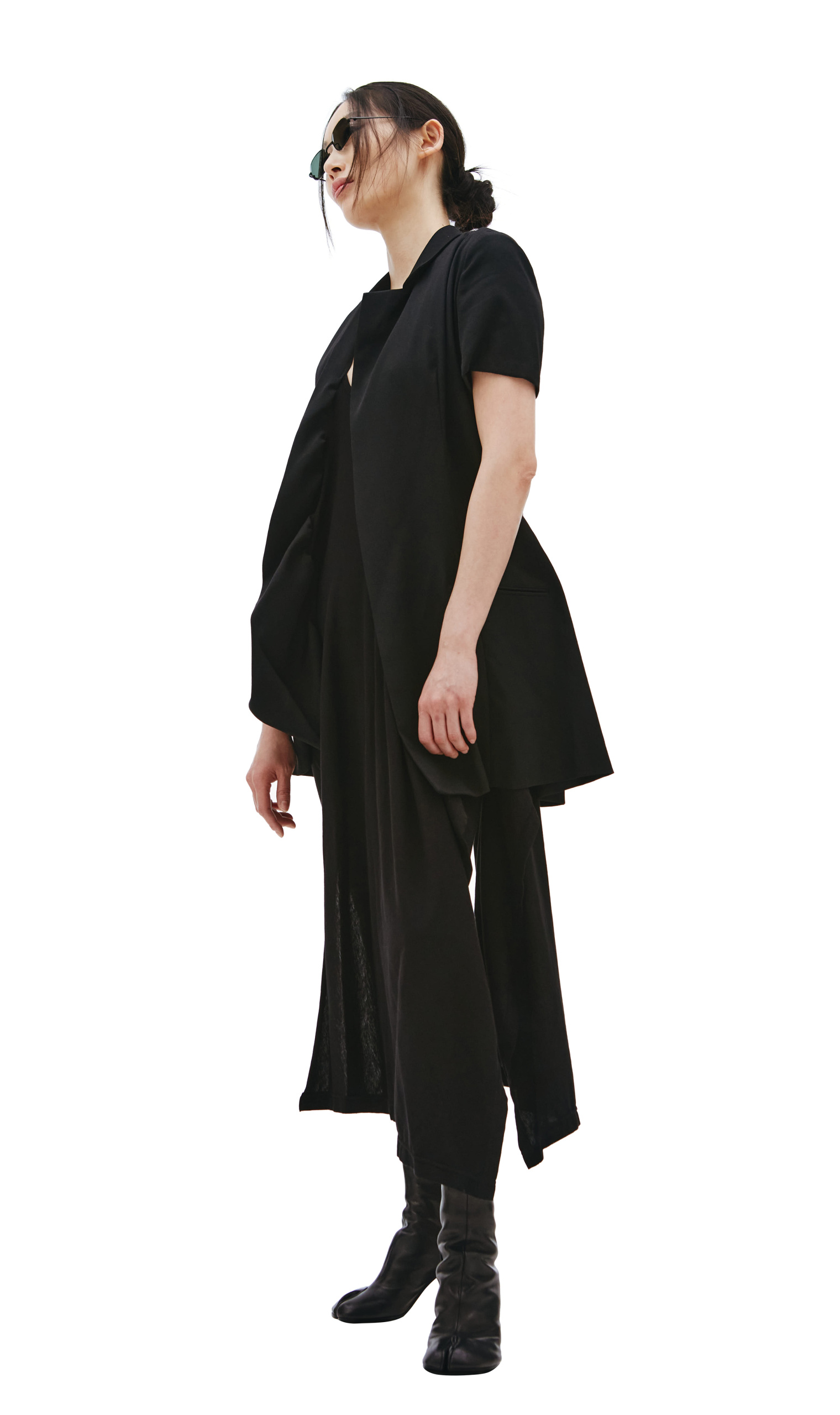 Yohji Yamamoto Асимметричный жакет с короткими рукавами