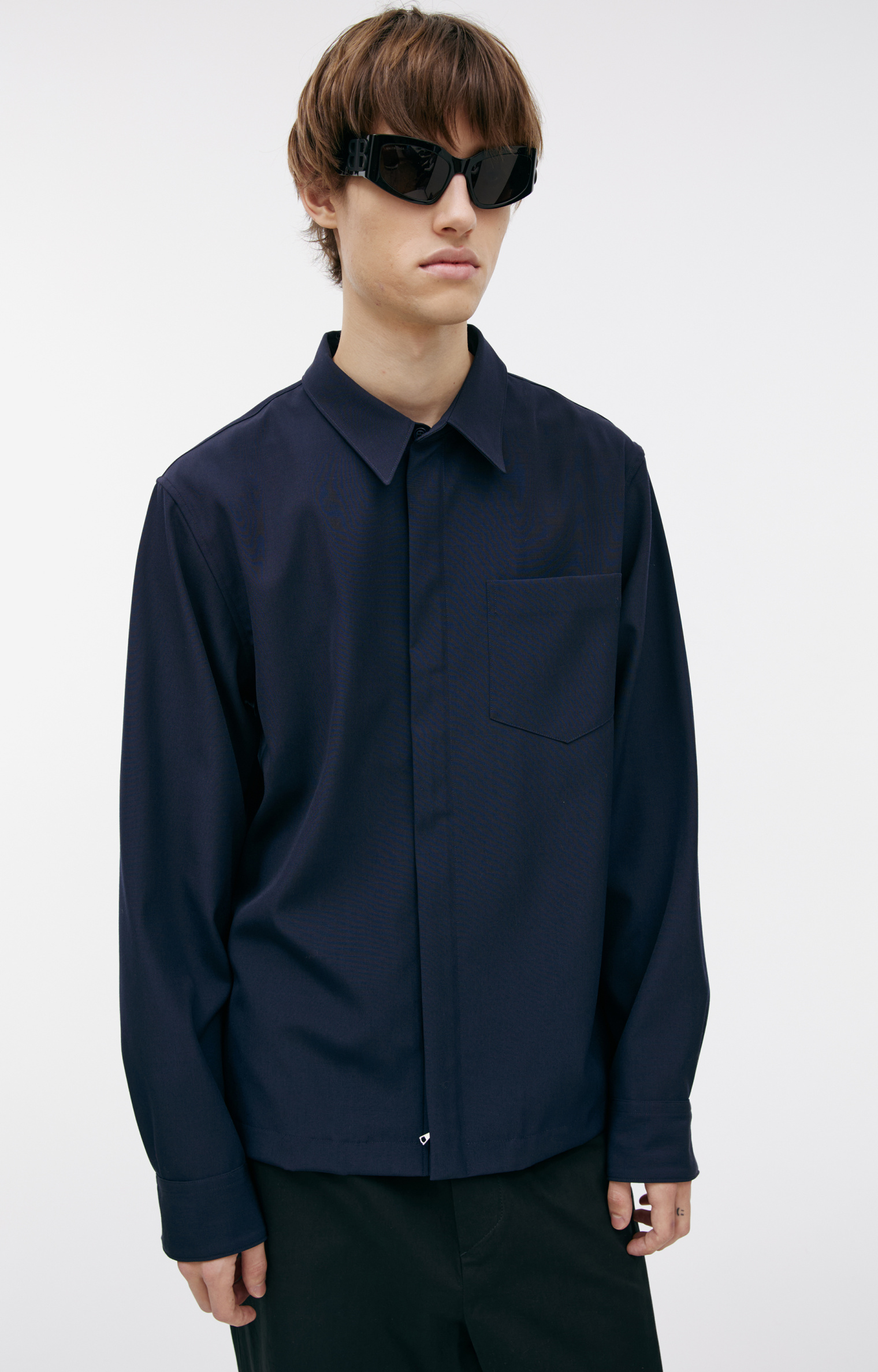 Dries Van Noten Шерстяная рубашка на молнии