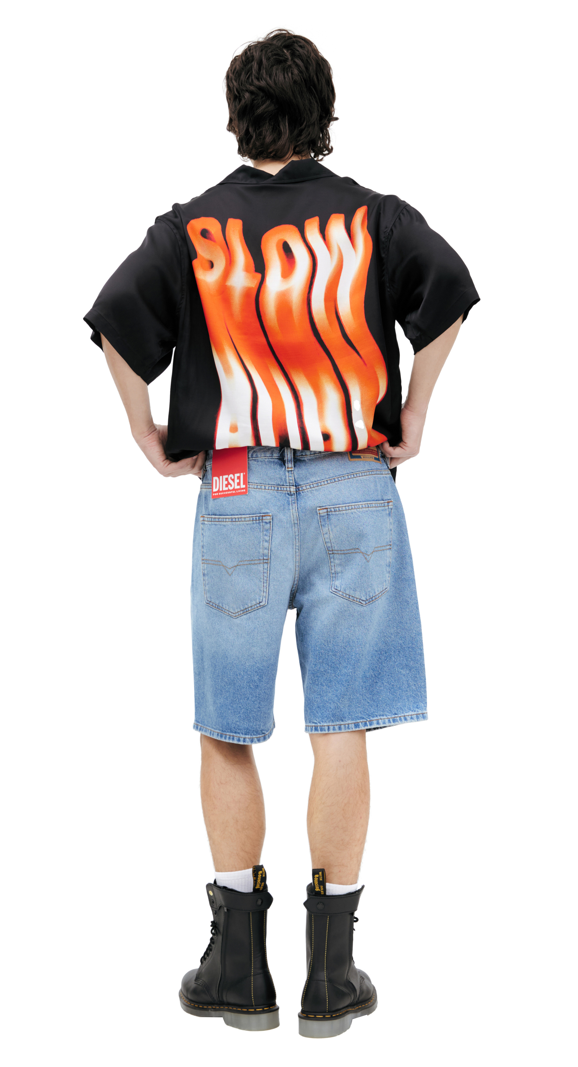 Diesel Джинсовые шорты с патчем